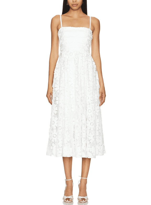 Geno Midi Dress In White - Image 1