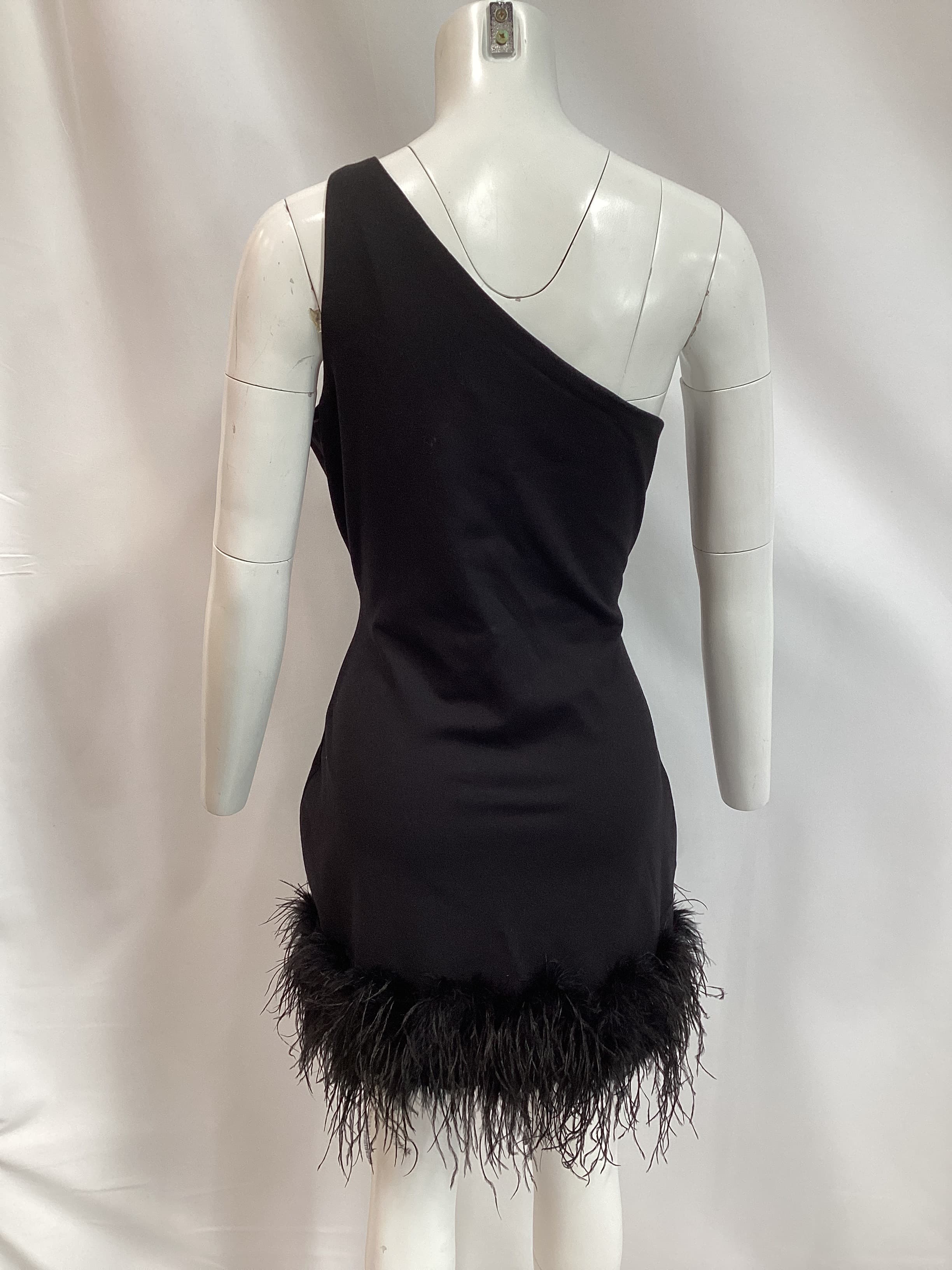 Tafia One Shoulder Mini Dress In Black - Image 2