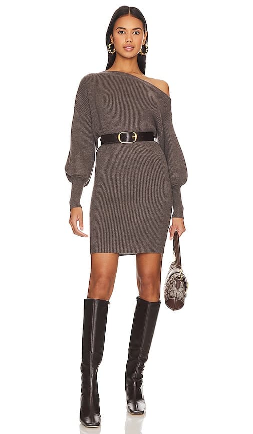 Emma Sweater Dress In Grey - Image 1