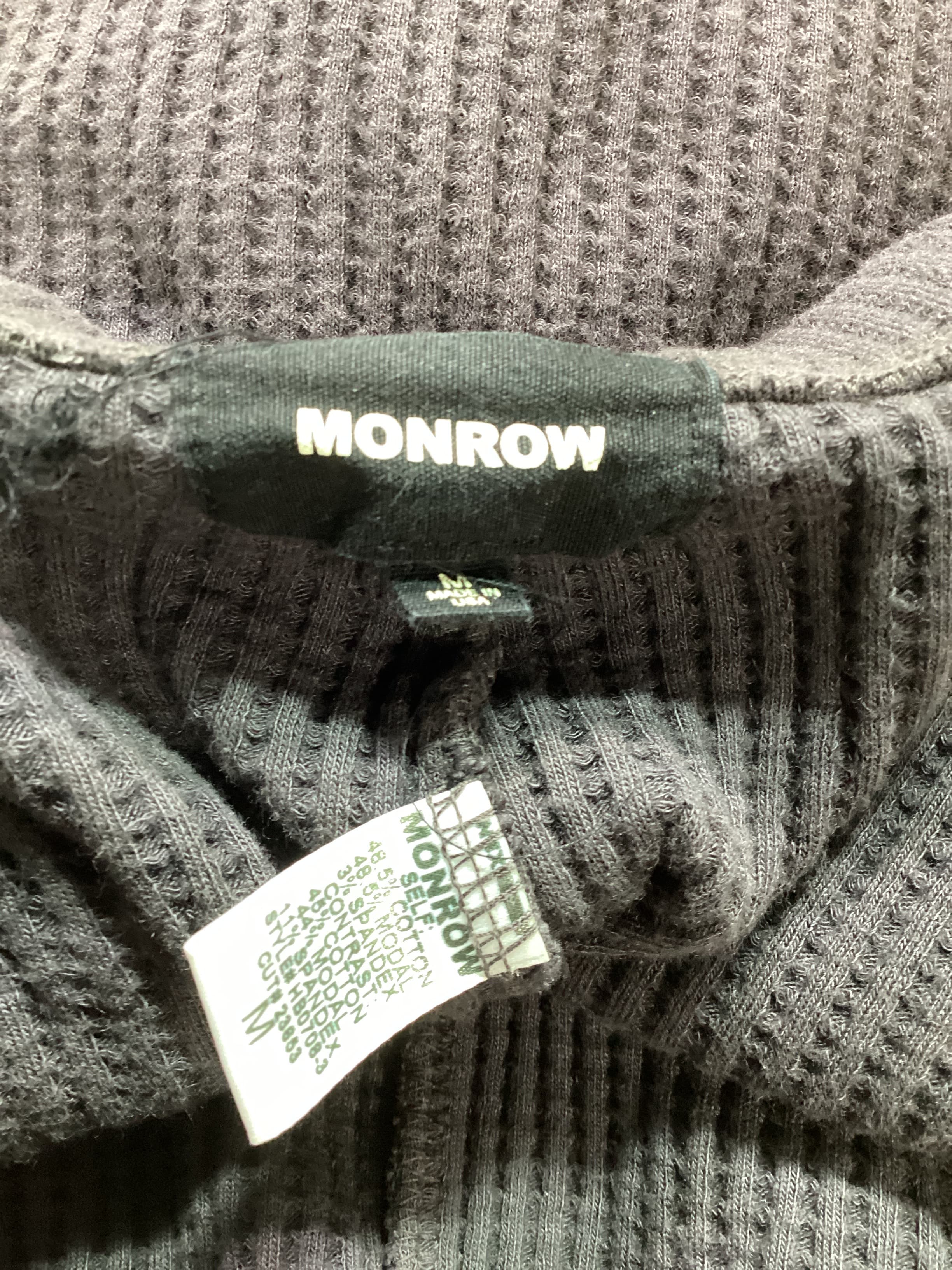 Waffle Crop Lounge Sweat In Faded Black - Image 4