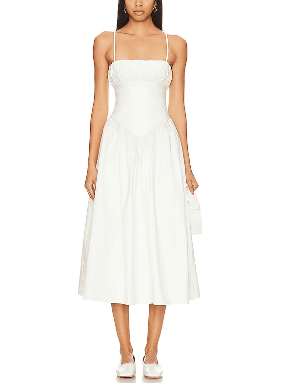 Austin Midi Dress In Soft White - Image 1