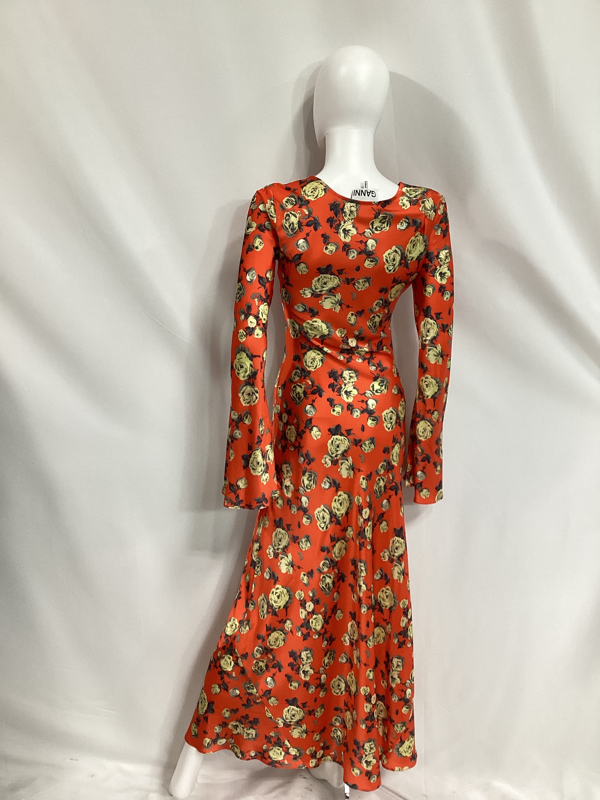Printed Satin Maxi Dress - Image 4