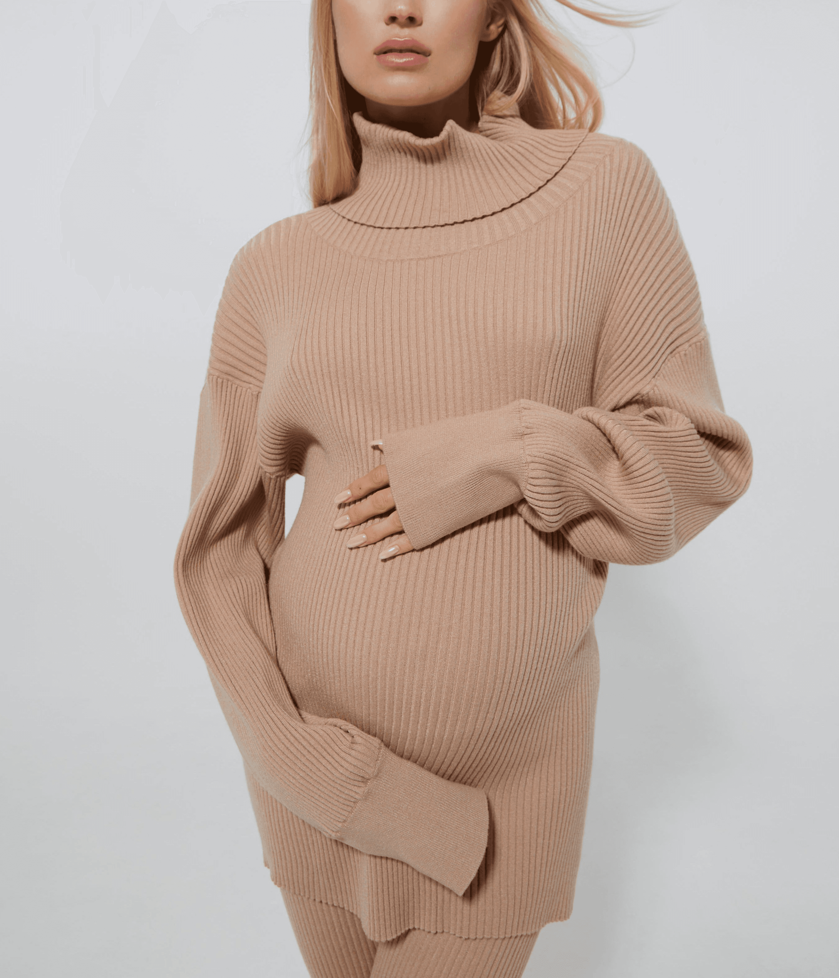 Cozy Knit Oversized Turtleneck Sweater - Image 1