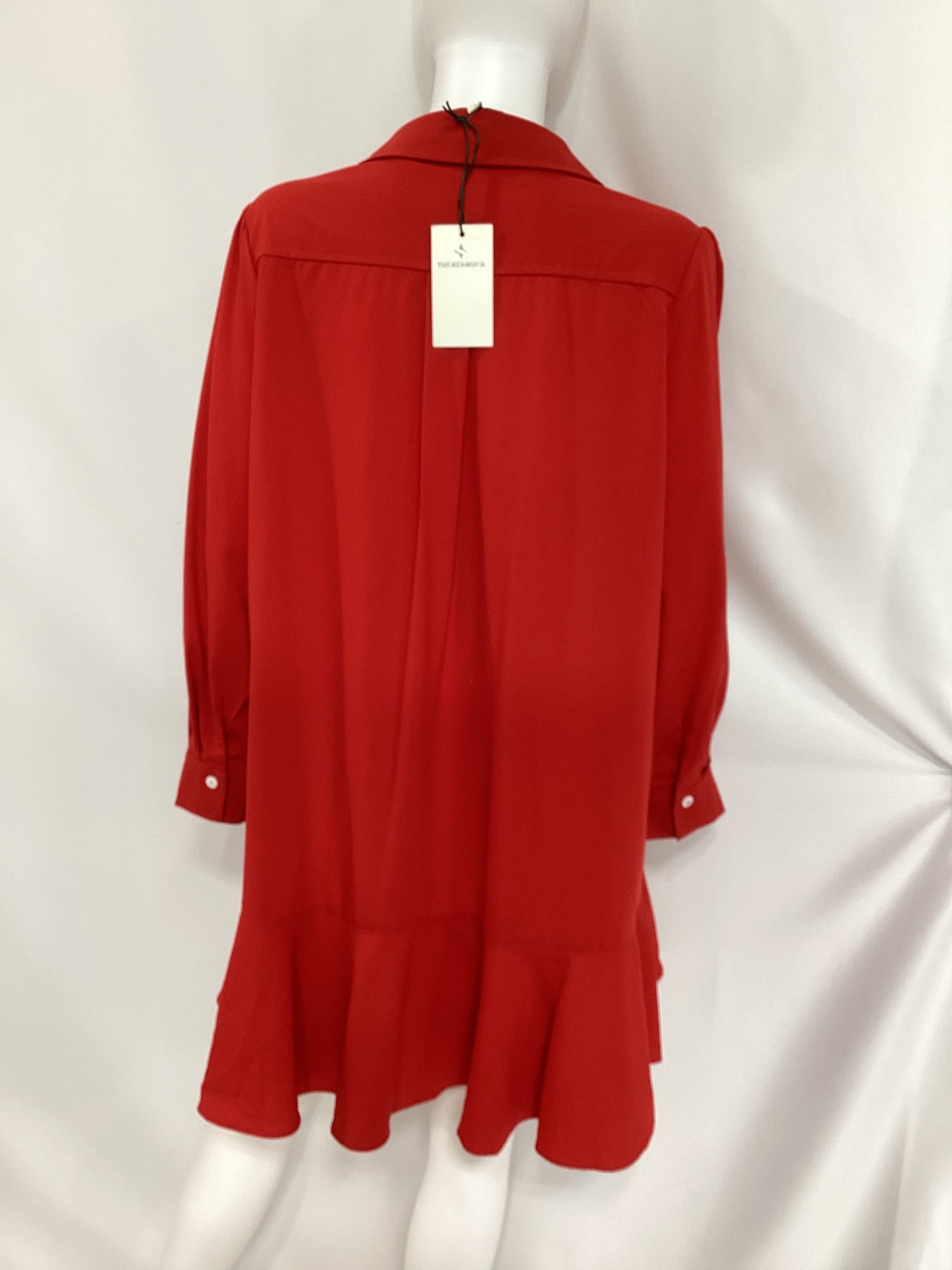 Red Crepe Callahan Shirt Dress - Image 2