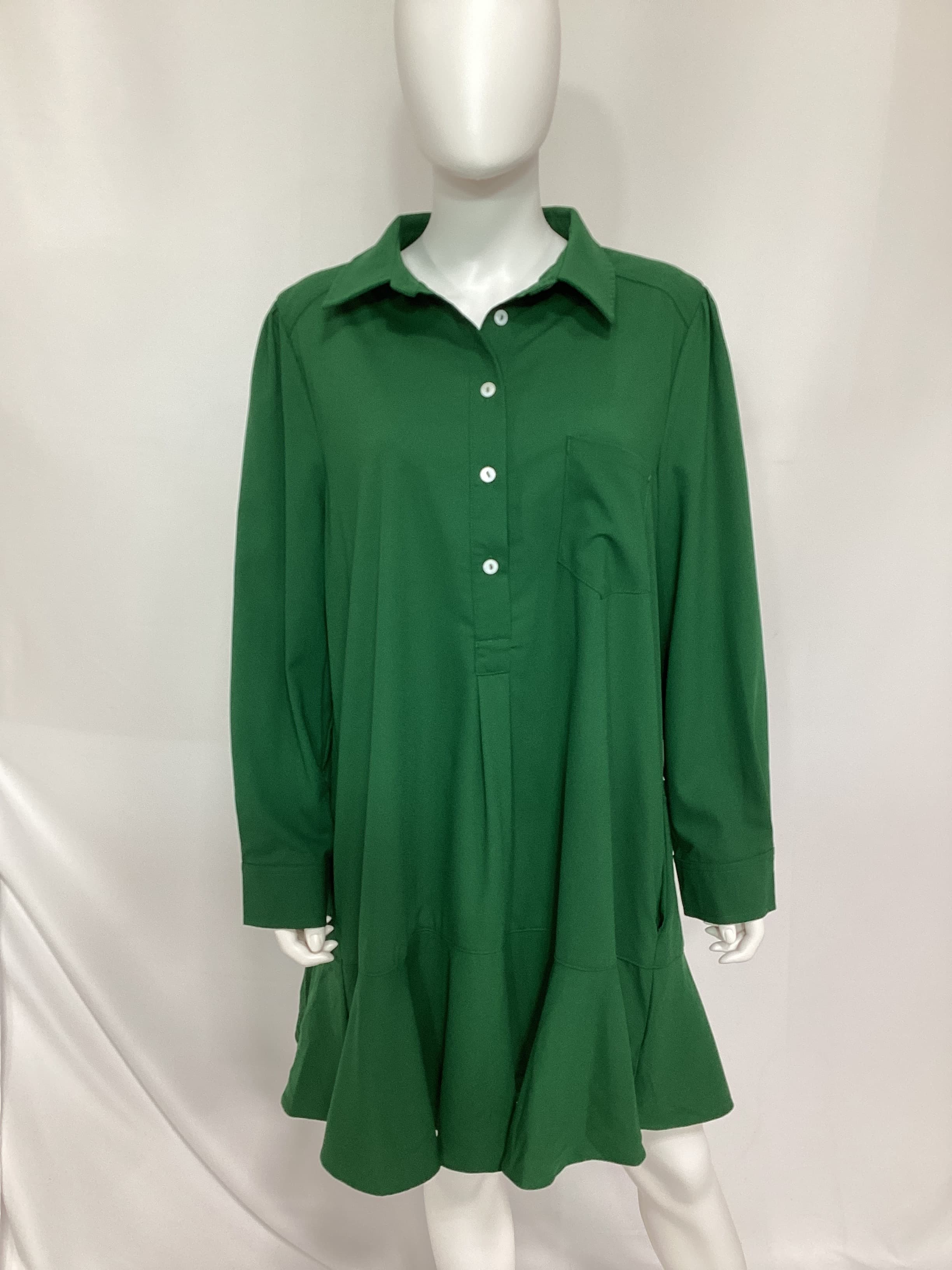 Hunter Green Crepe Callahan Dress - Image 2