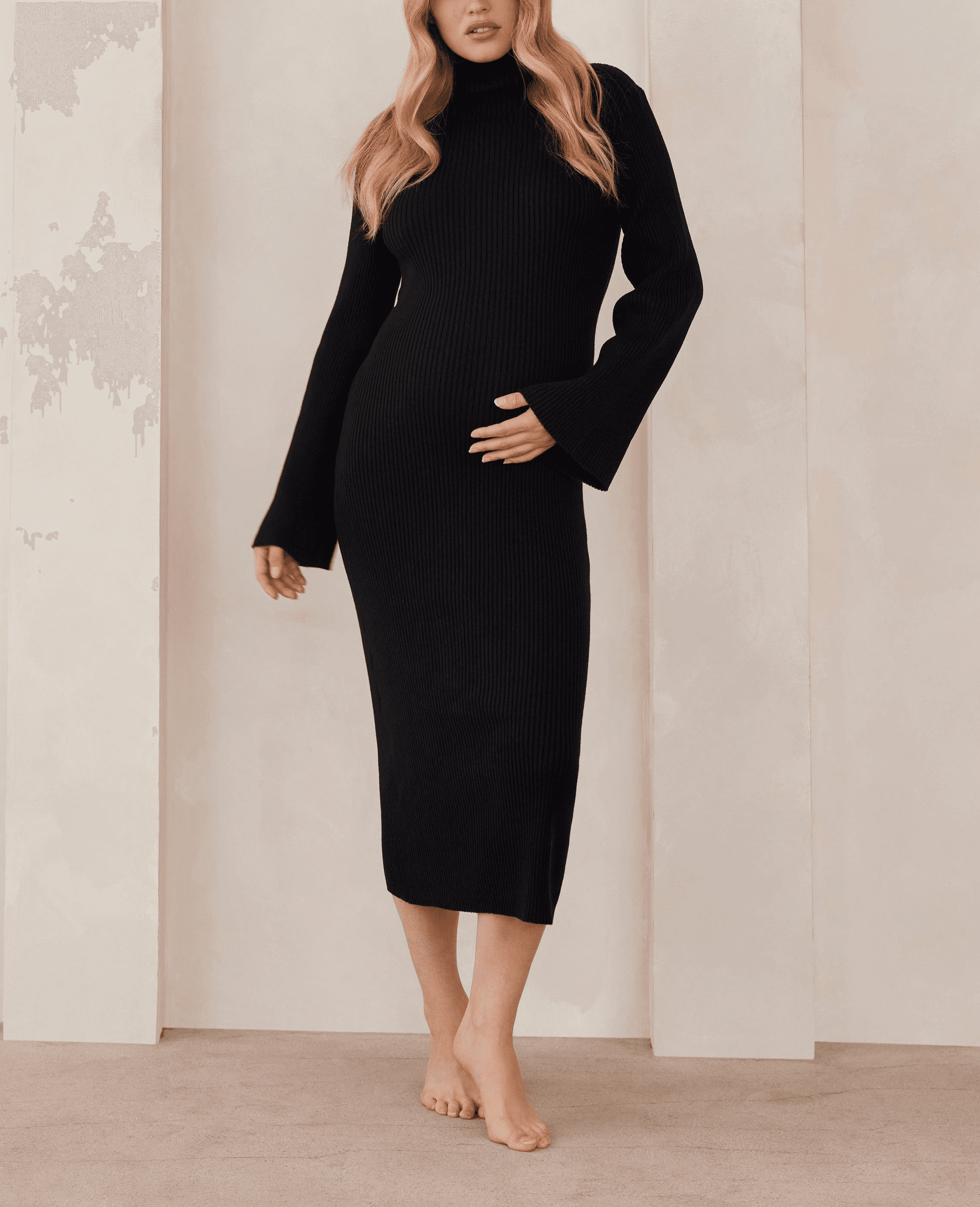 Cozy Knit Oversized Midi Dress - Image 1