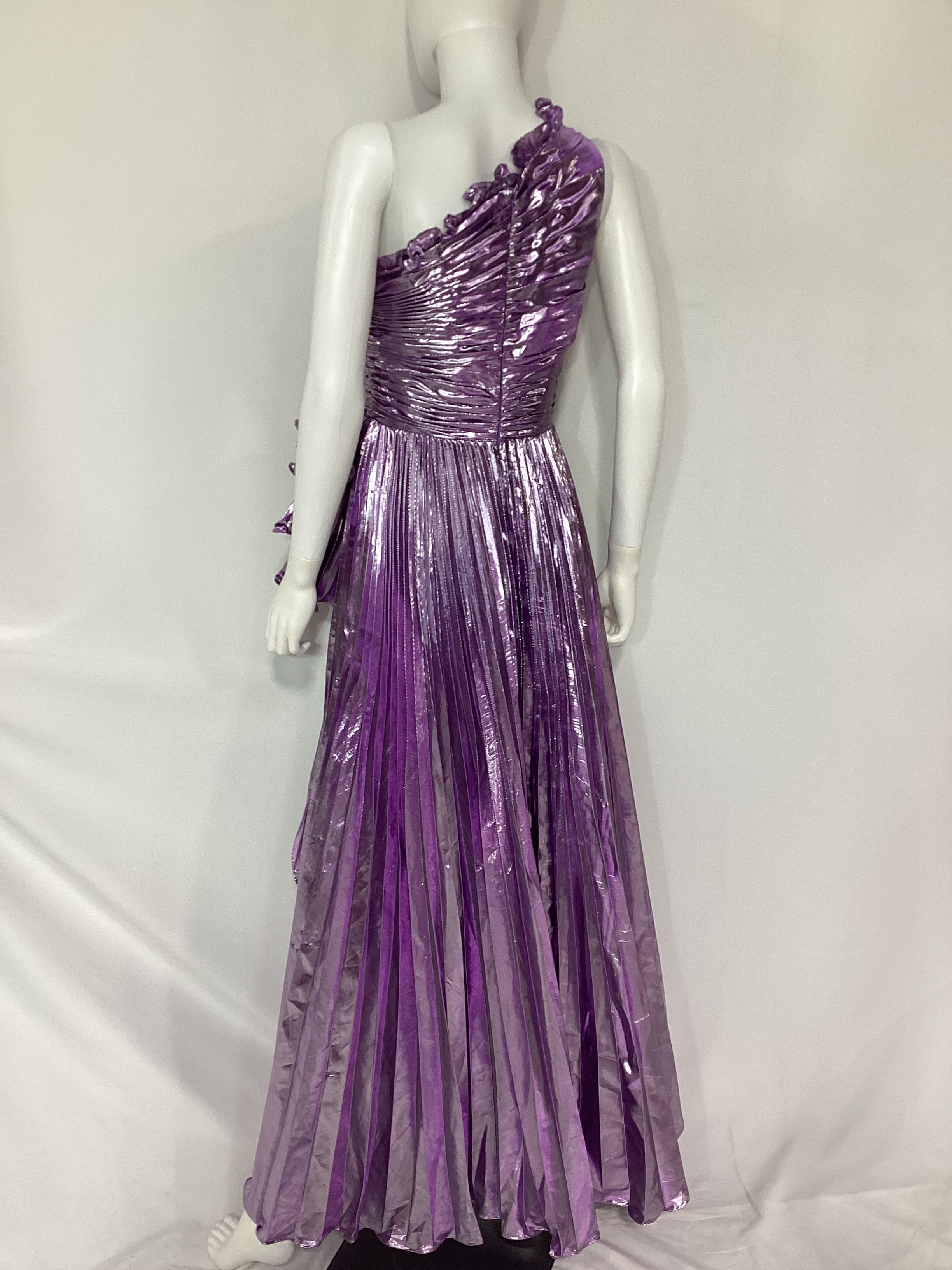 One Shoulder Pleated Gown - Image 2