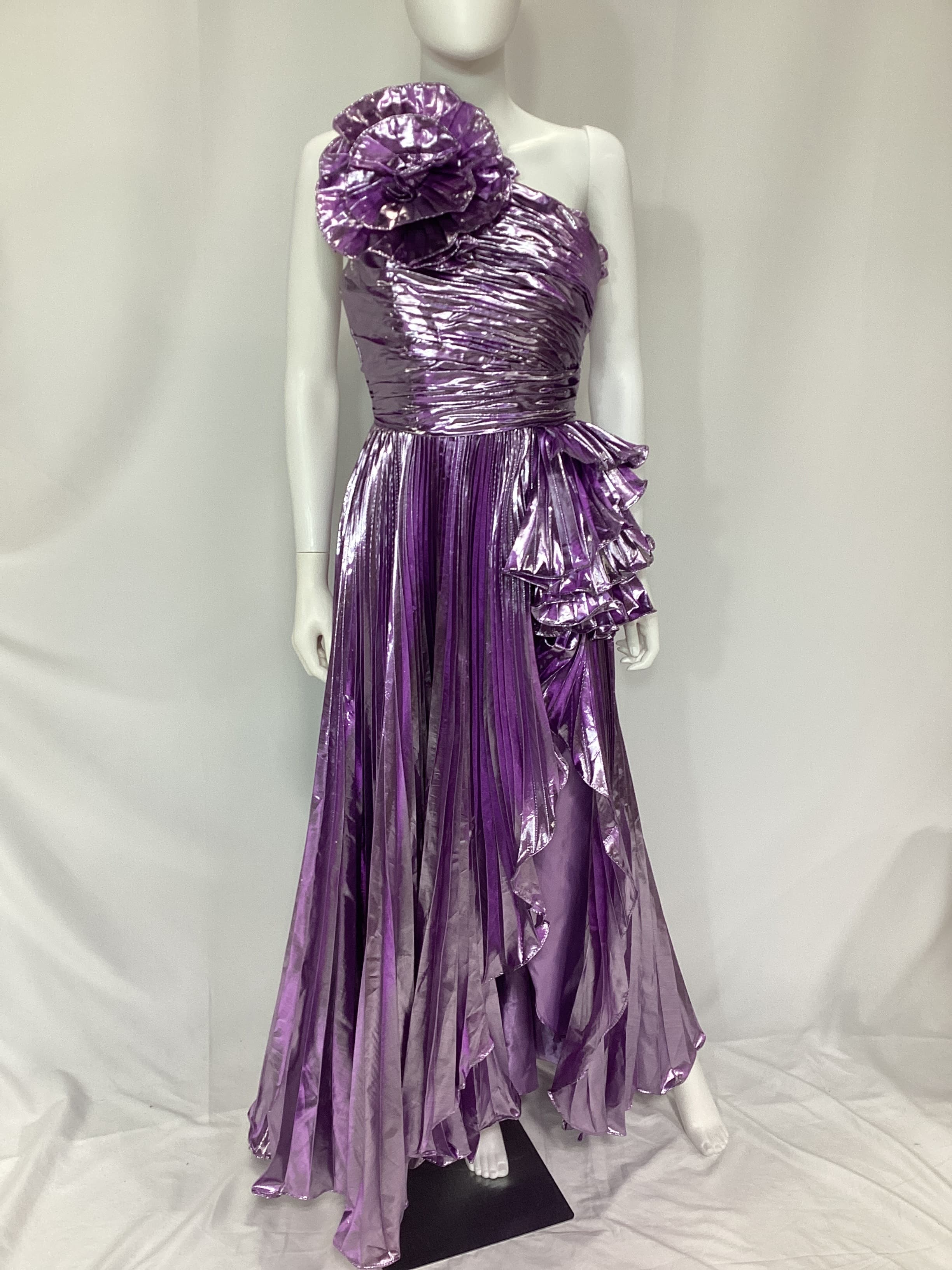 One Shoulder Pleated Gown - Image 3