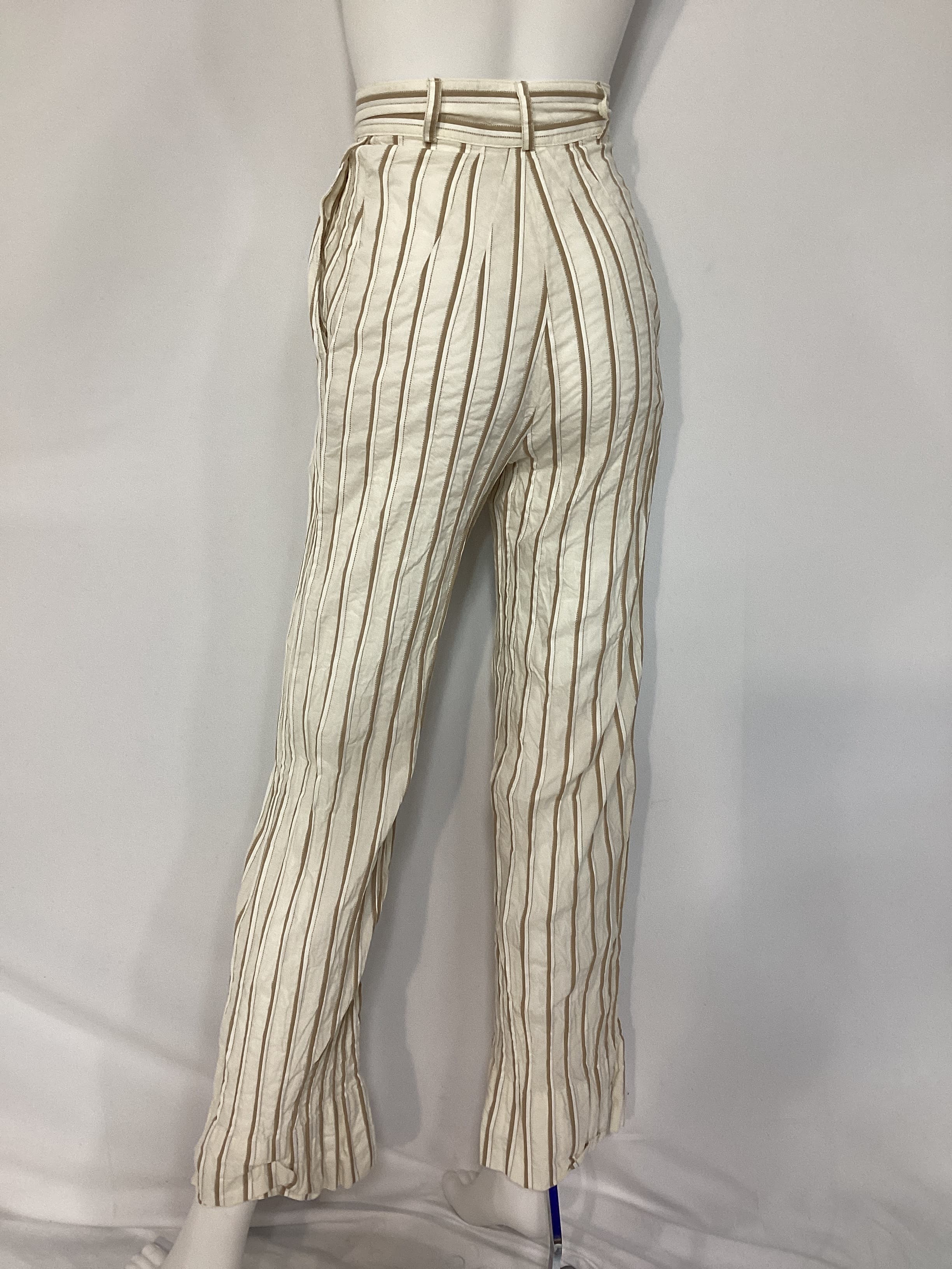 Button Fly Pant In Natural Striped - Image 2