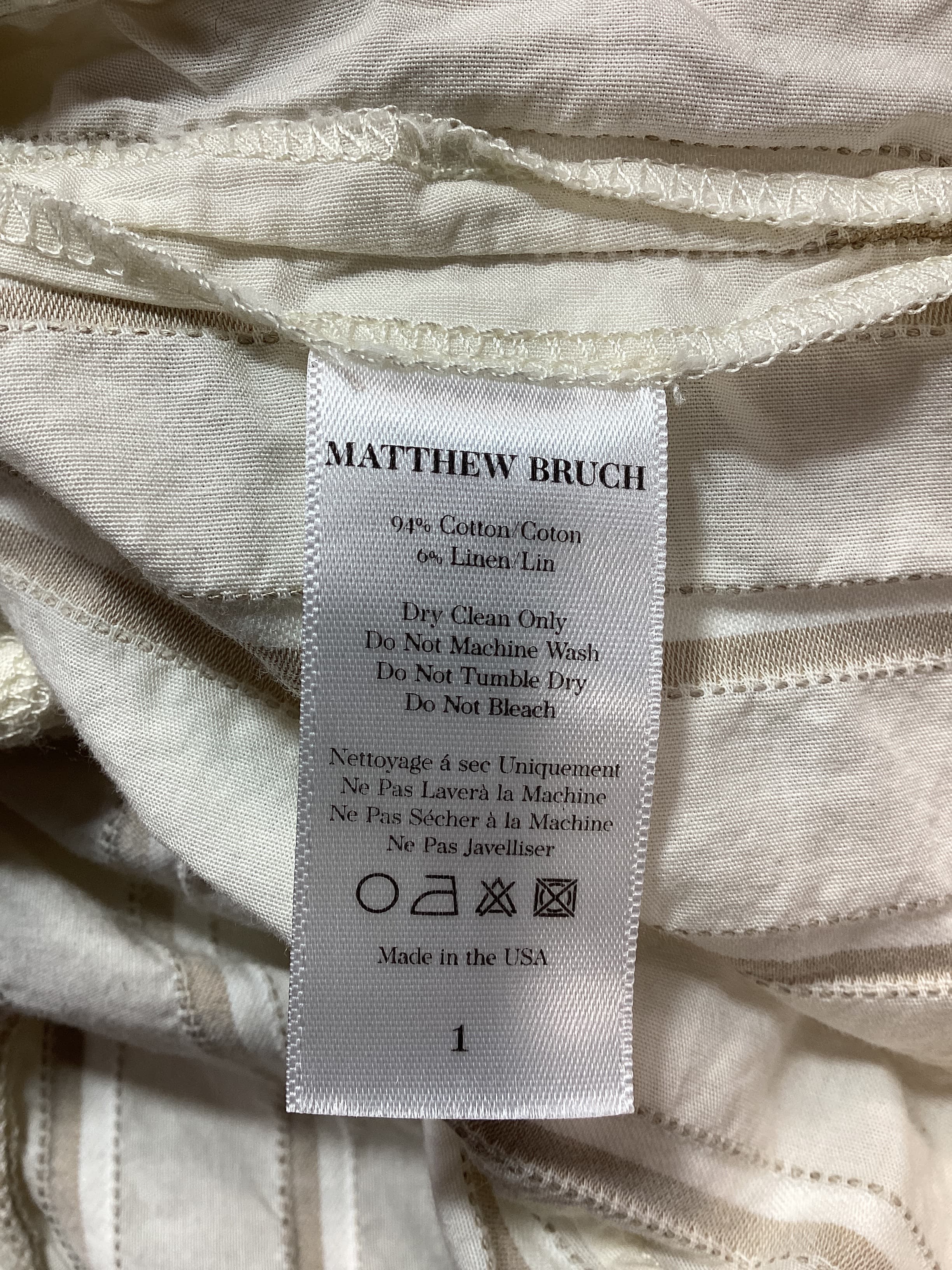 Button Fly Pant In Natural Striped - Image 4