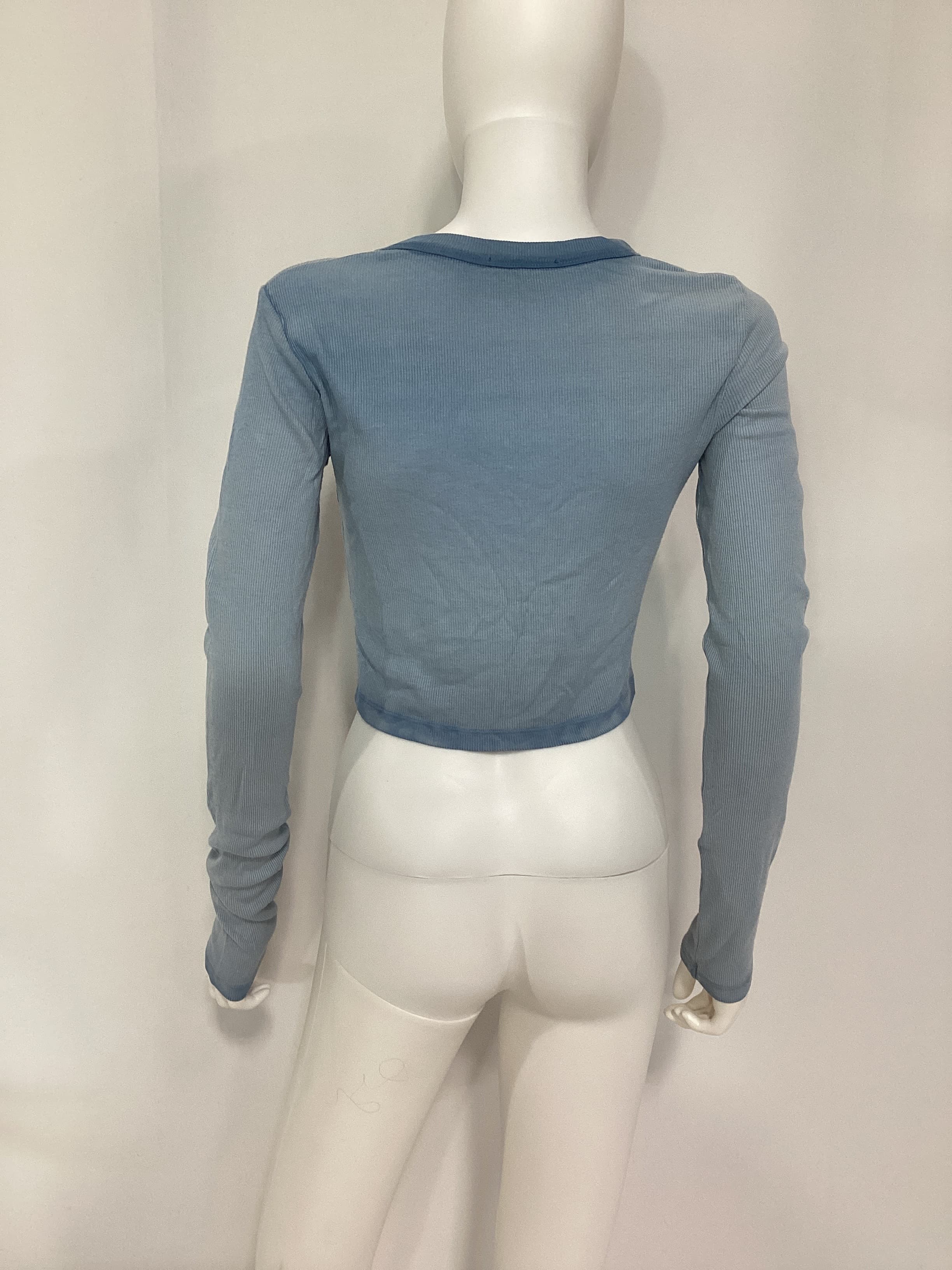 Cotton Citizen X Revolve Verona Crop Long Sleeve In Desert Sky Dawn Blue - Image 3