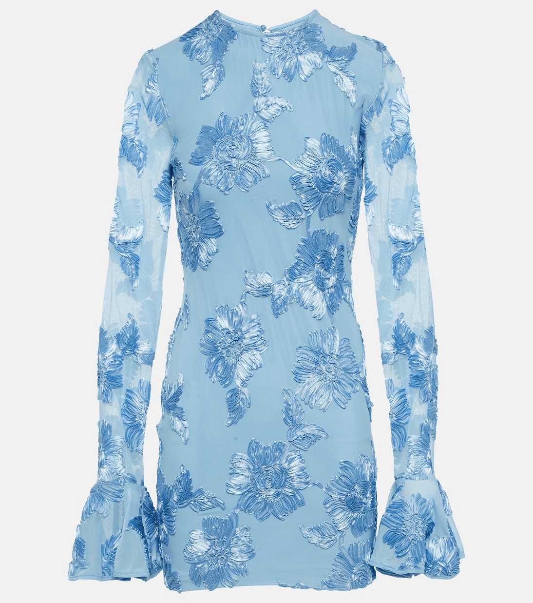 Bridal Floral-Appliqu Mesh Minidress - Image 1