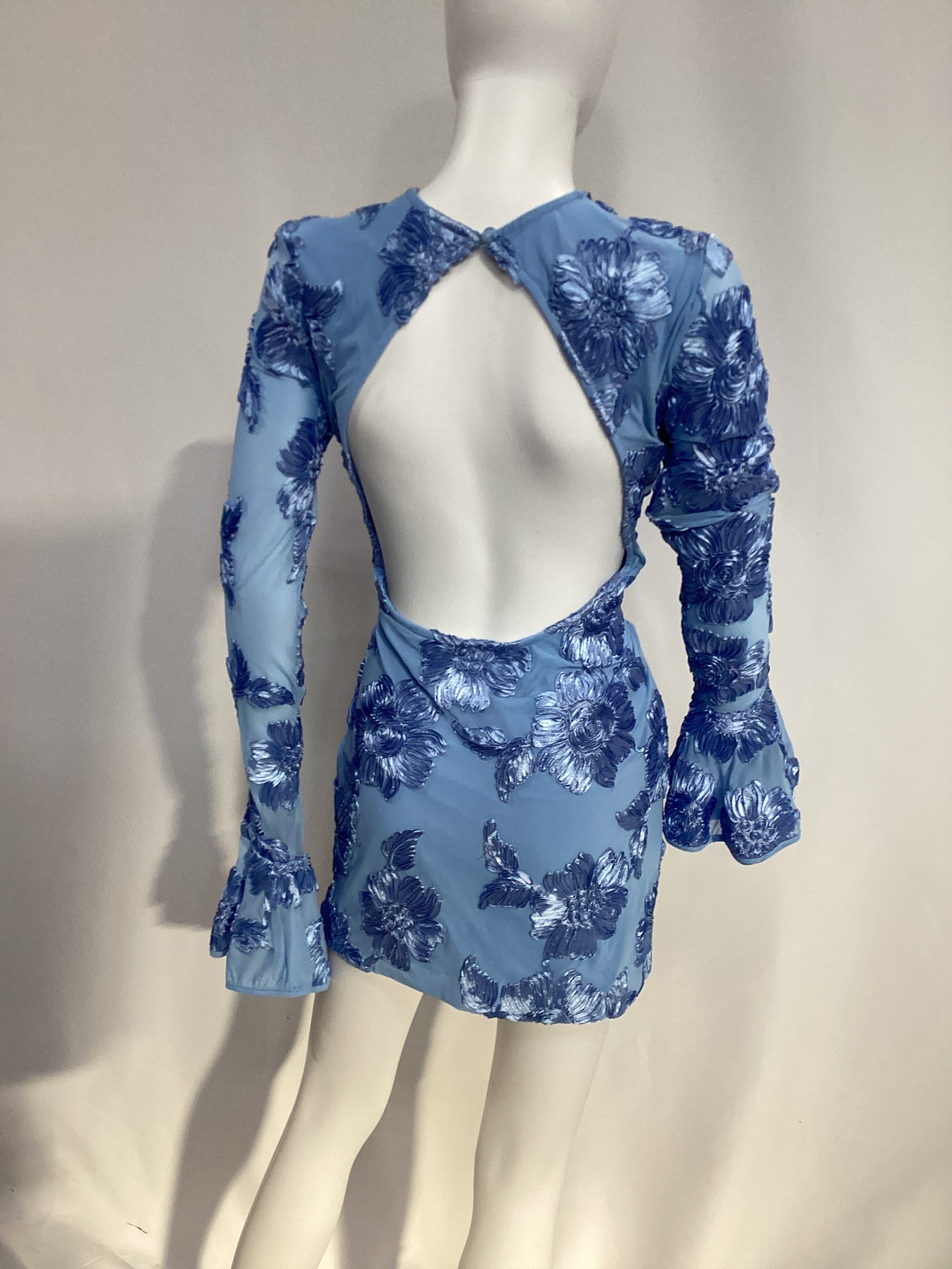 Bridal Floral-Appliqu Mesh Minidress - Image 2