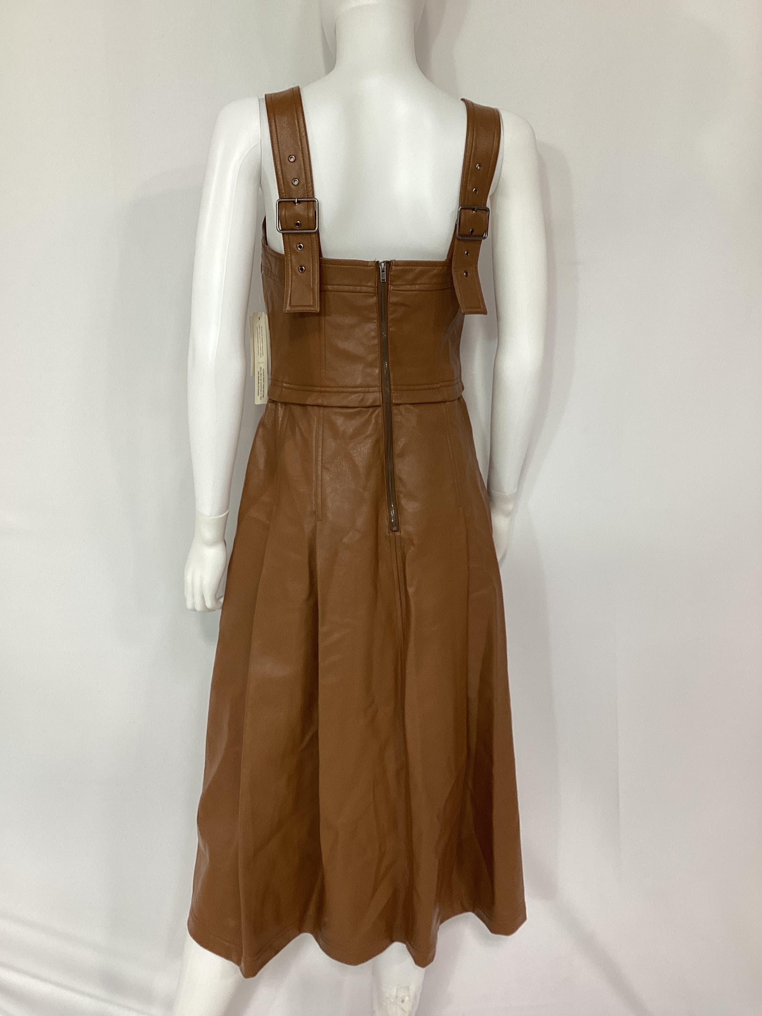 Pilcro Faux Leather Pleated Pinafore Dress - Image 2