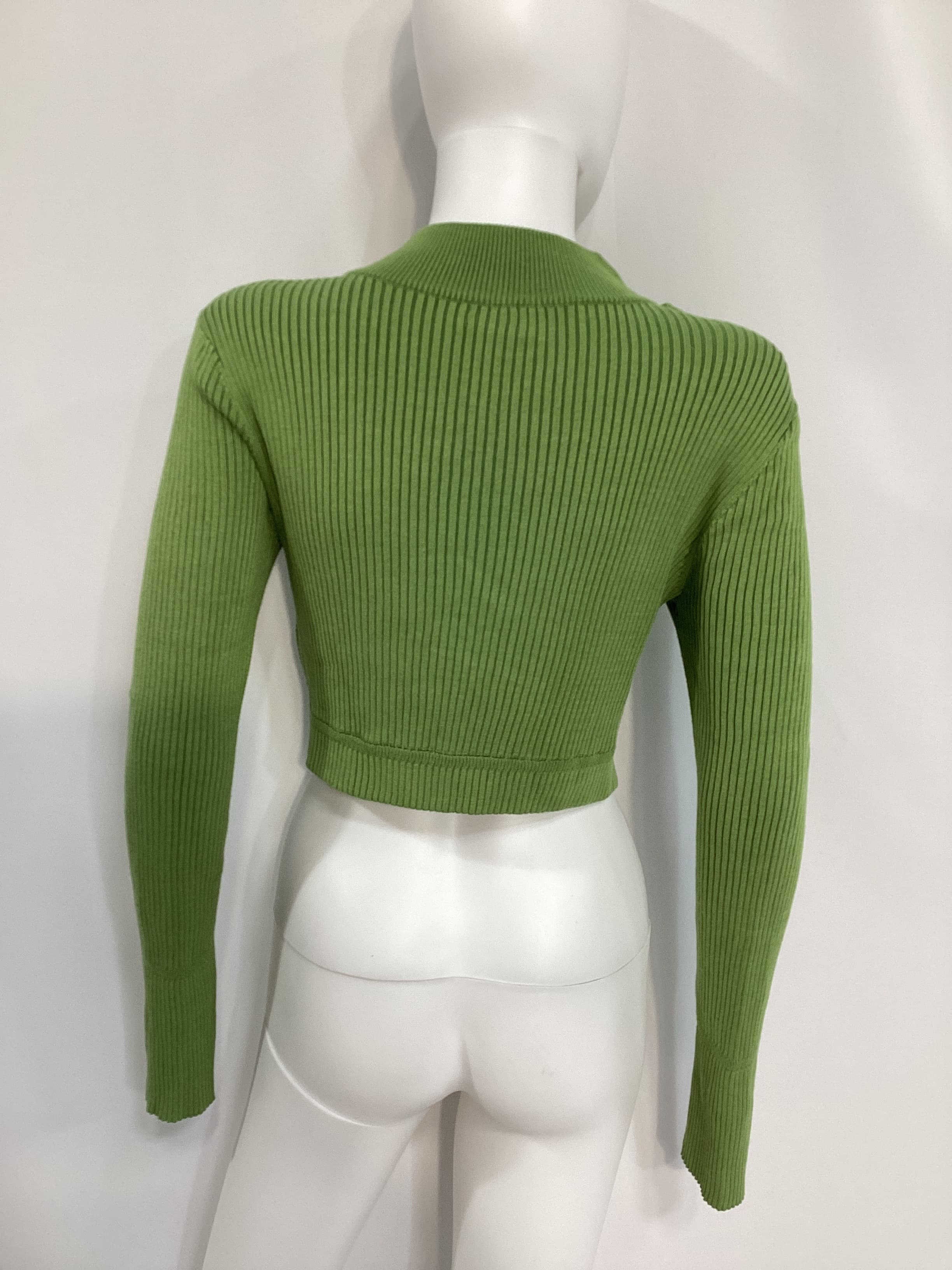 Midori Turtleneck In Green Plaited Rib - Image 4