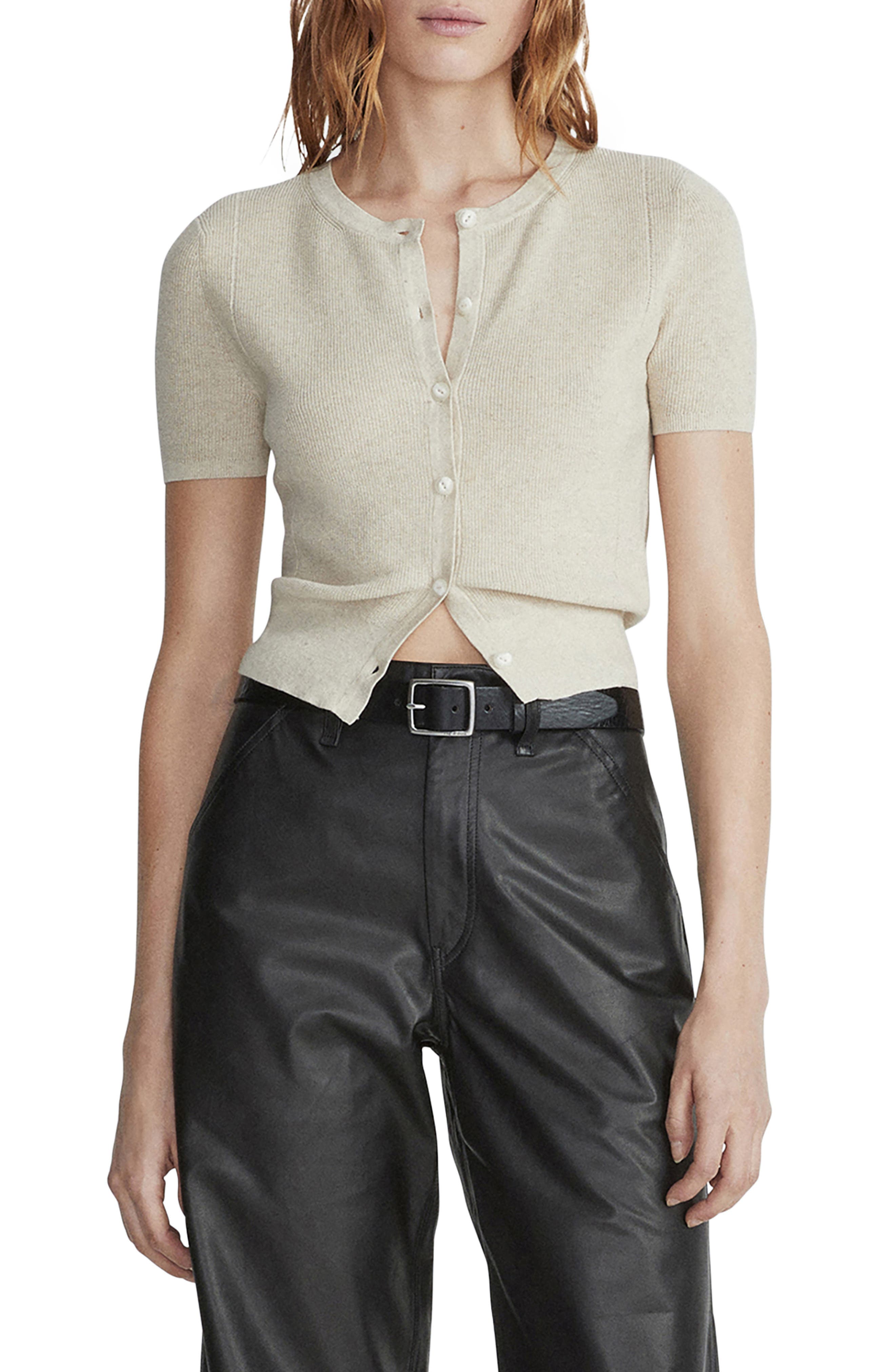 Dina Short Sleeve Cotton Blend Cardigan - Image 1