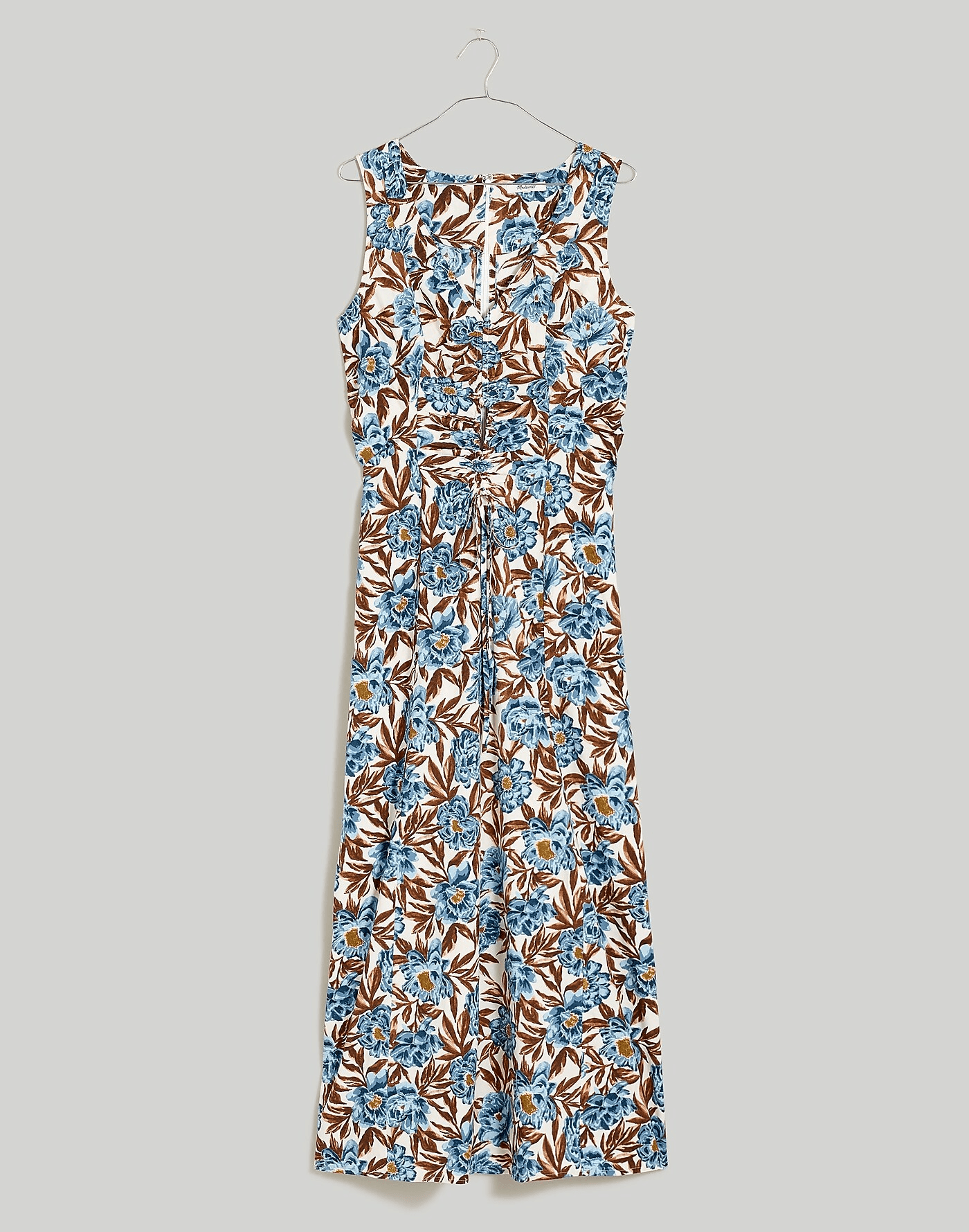 Sleeveless V Neck Midi Dress In Floral - Image 1