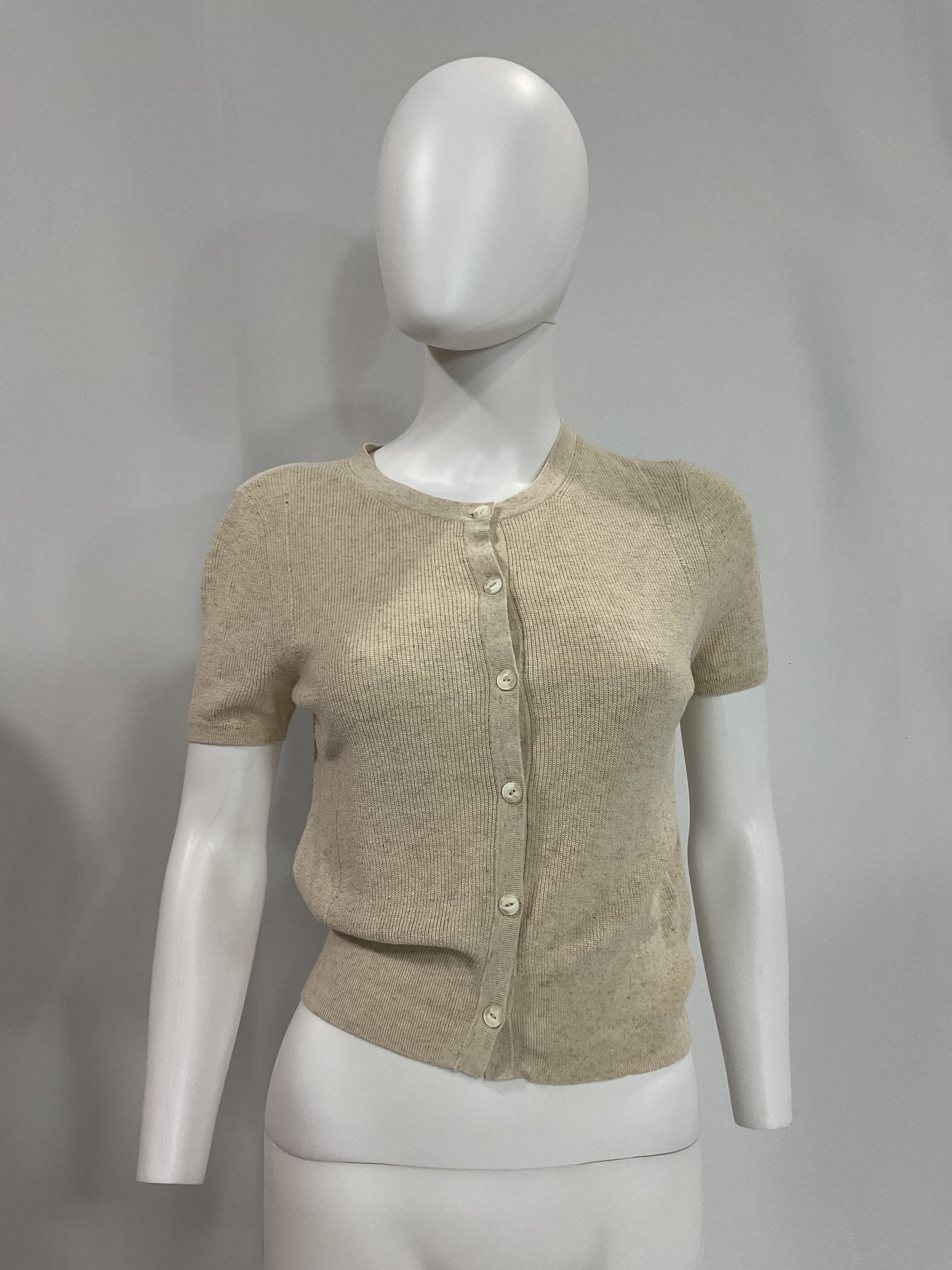 Dina Short Sleeve Cotton Blend Cardigan - Image 3