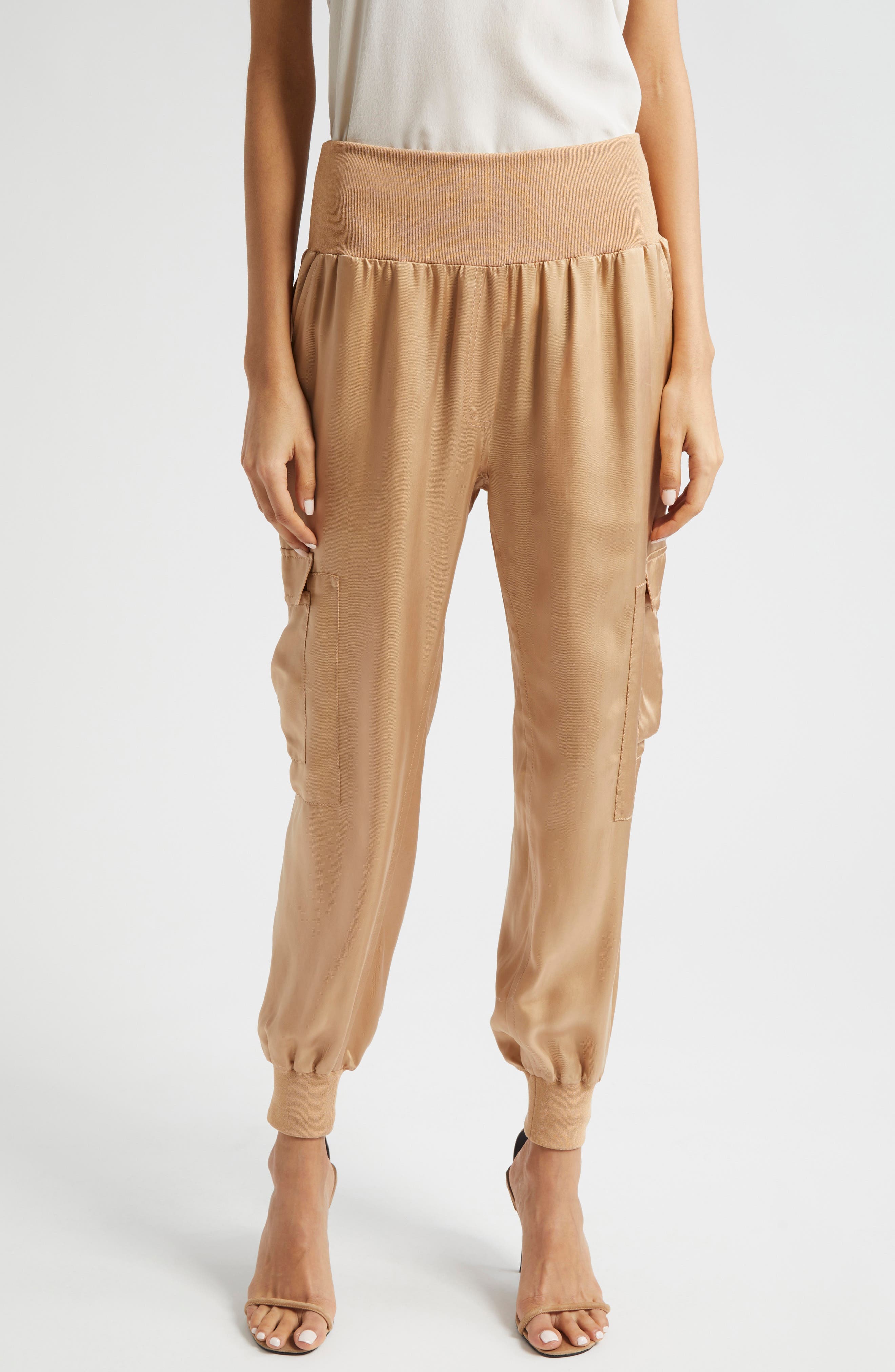 Giles Cupro Crop Cargo Joggers - Image 1