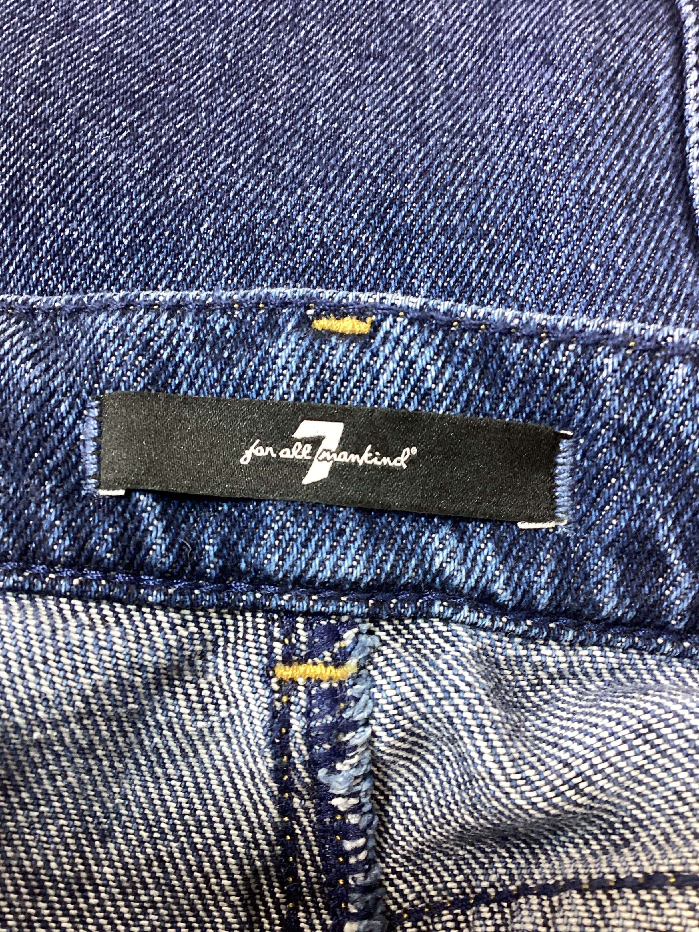 7 For All Mankind Maxi Denim Skirt In Blue Note - Image 3