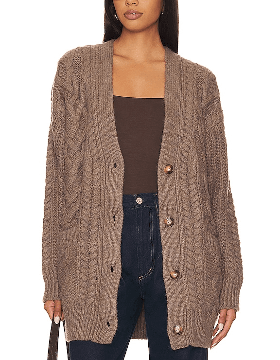 Charli Cardigan In Mocha - Image 1