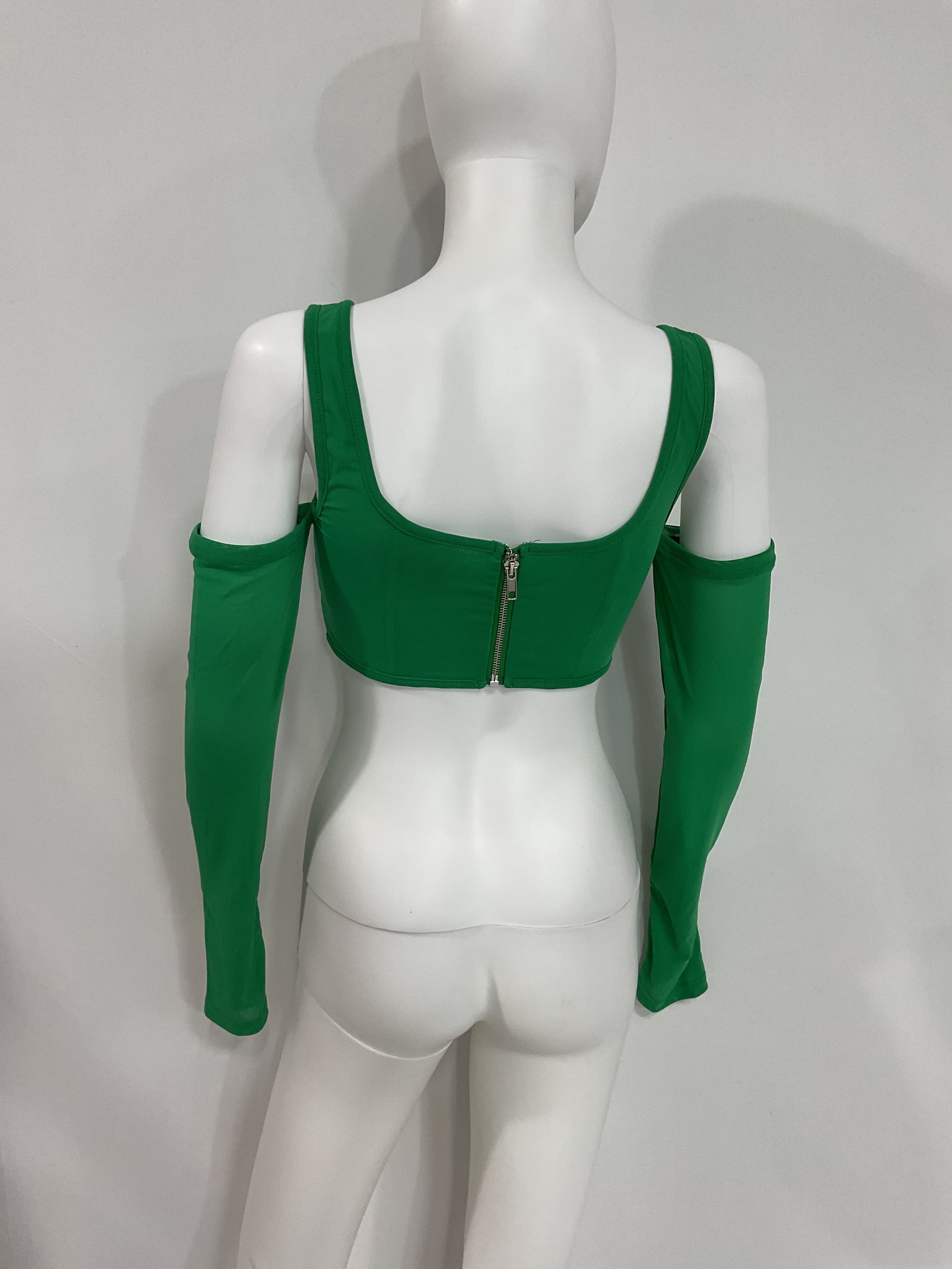 Aria Corset Top In Green - Image 2