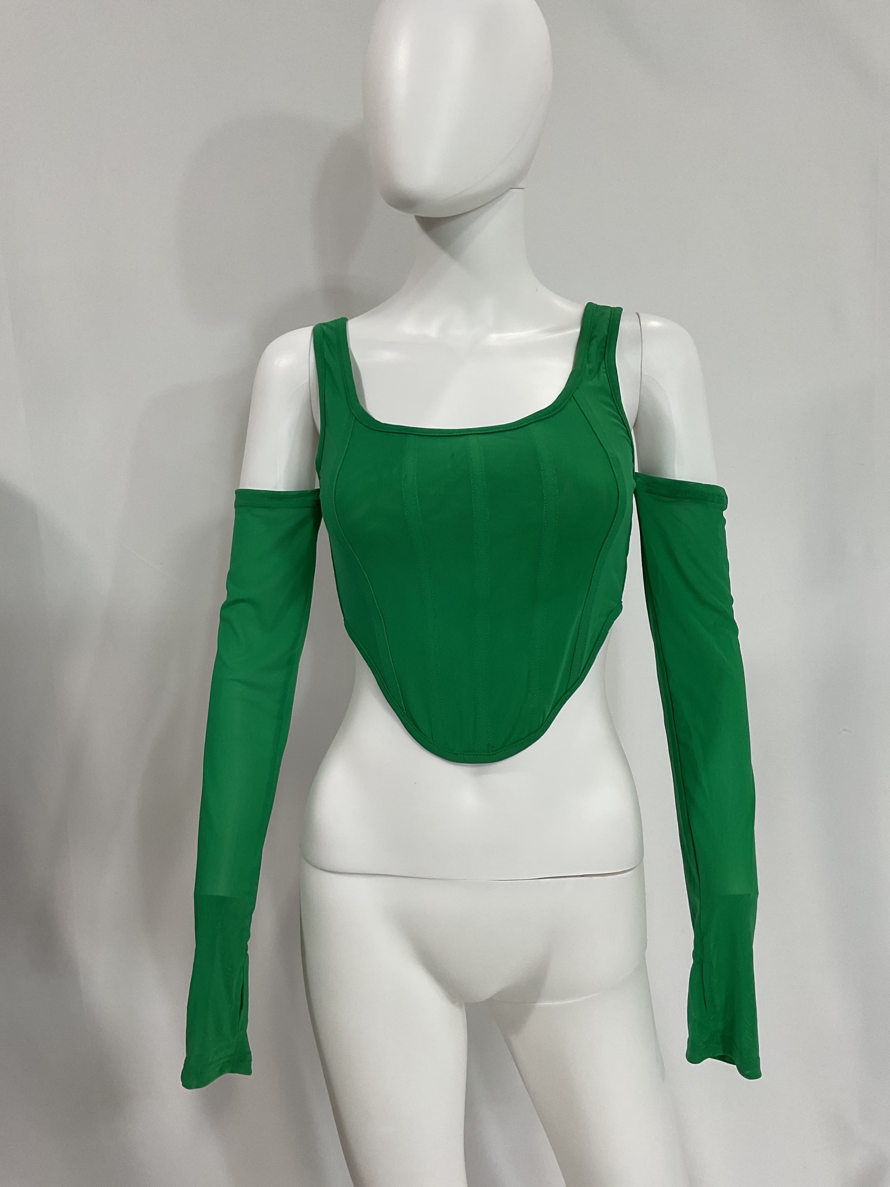 Aria Corset Top In Green - Image 3