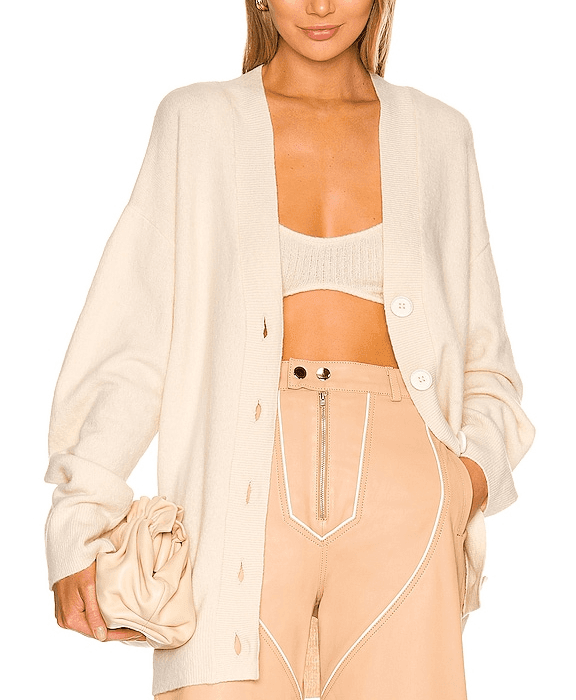 Trista Oversized Cardigan In Ivory - Image 1