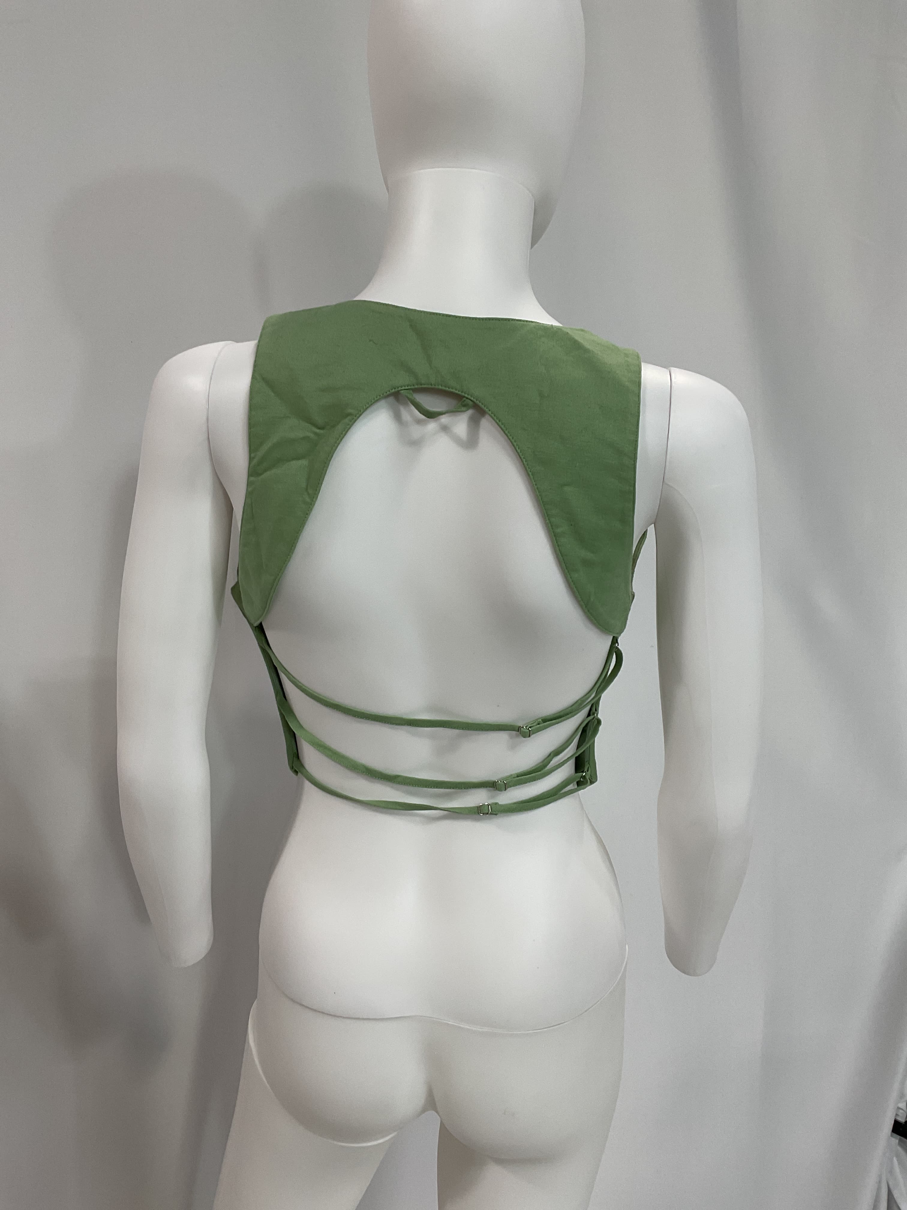 Matilde Vest In Sage Green - Image 2