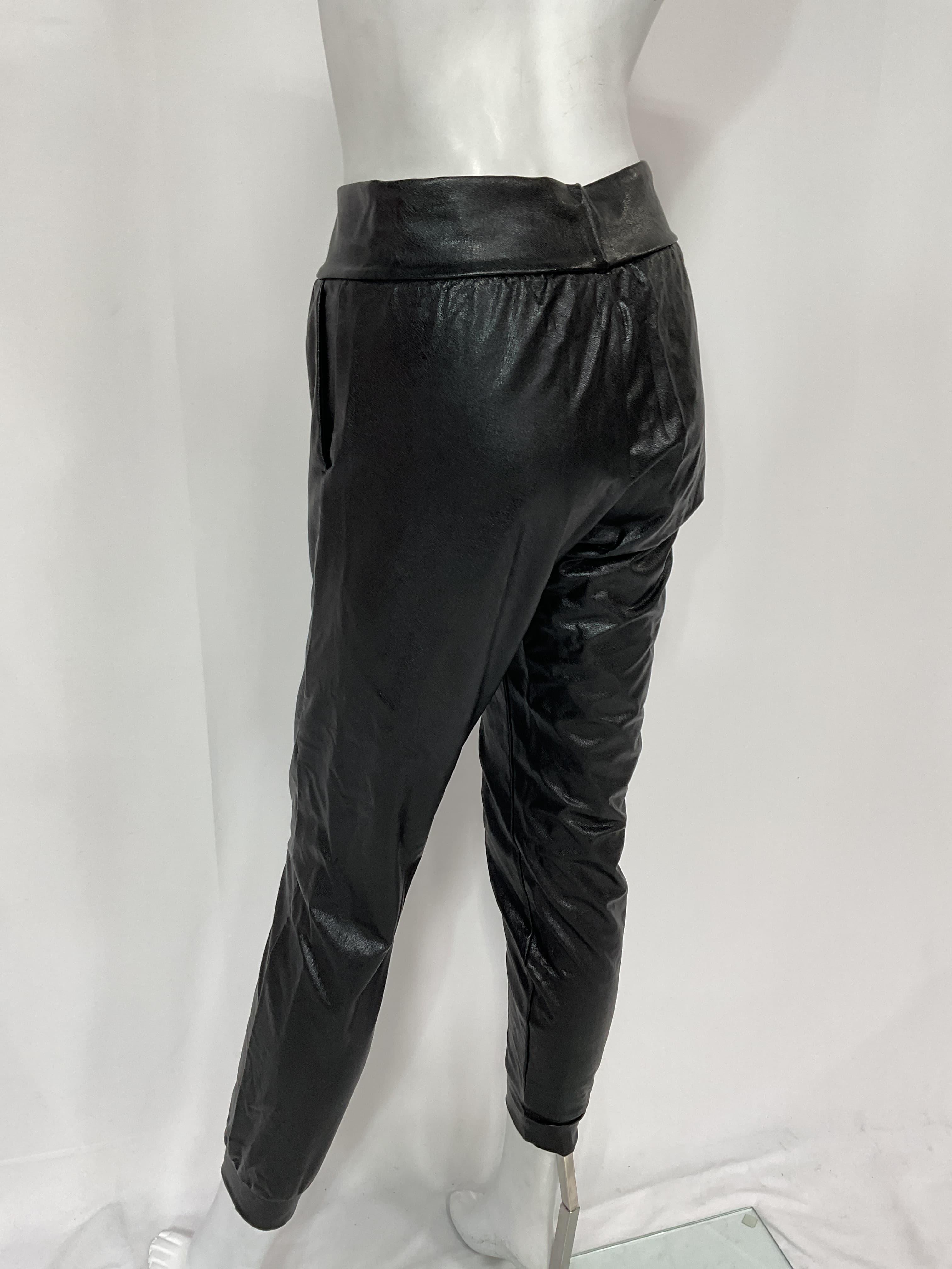 Faux Leather Jogger In Black - Image 2