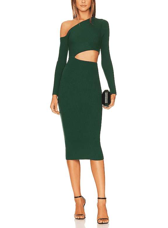 Nahla Knit Dress In Forest Green - Image 1