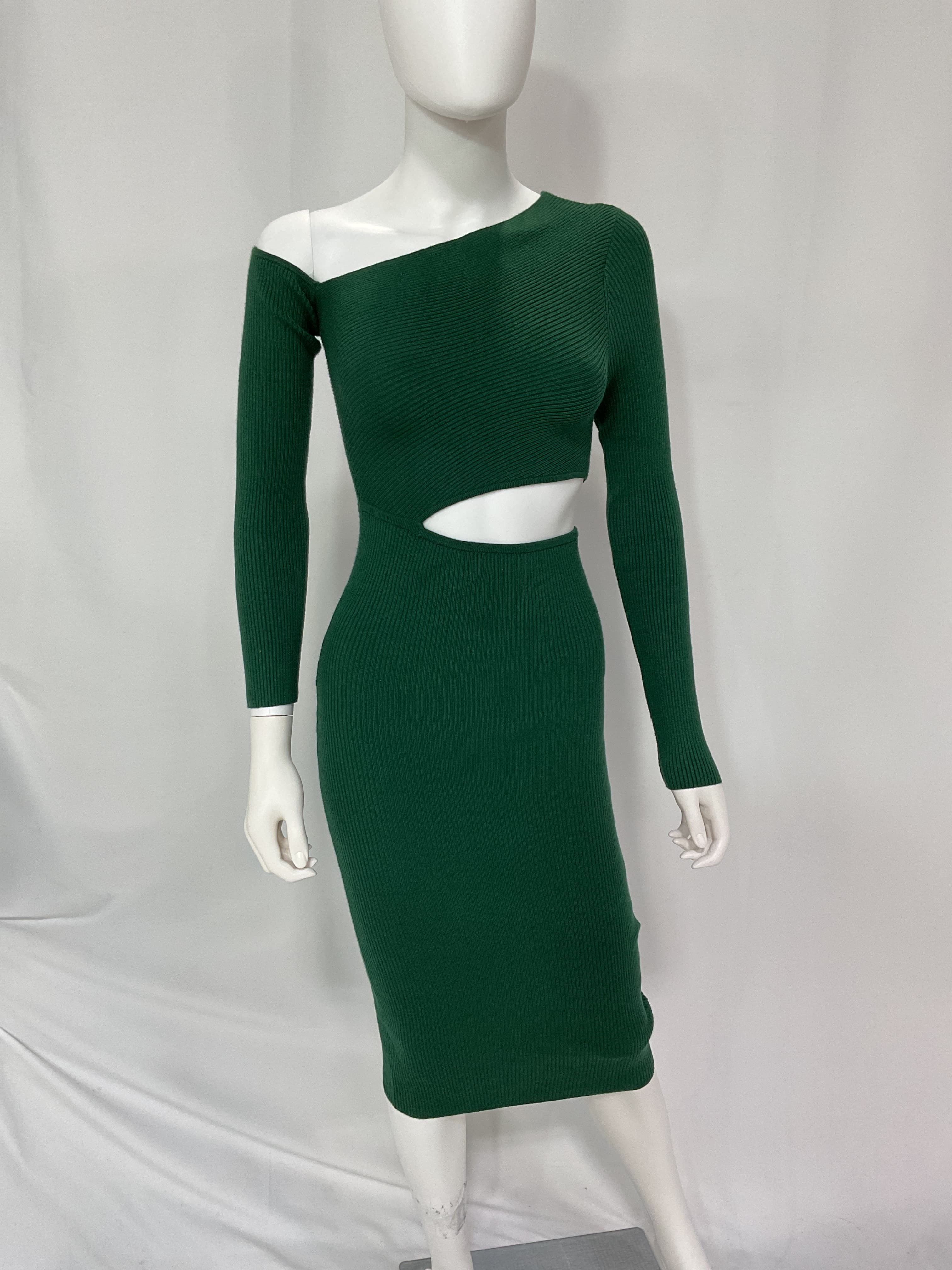 Nahla Knit Dress In Forest Green - Image 2