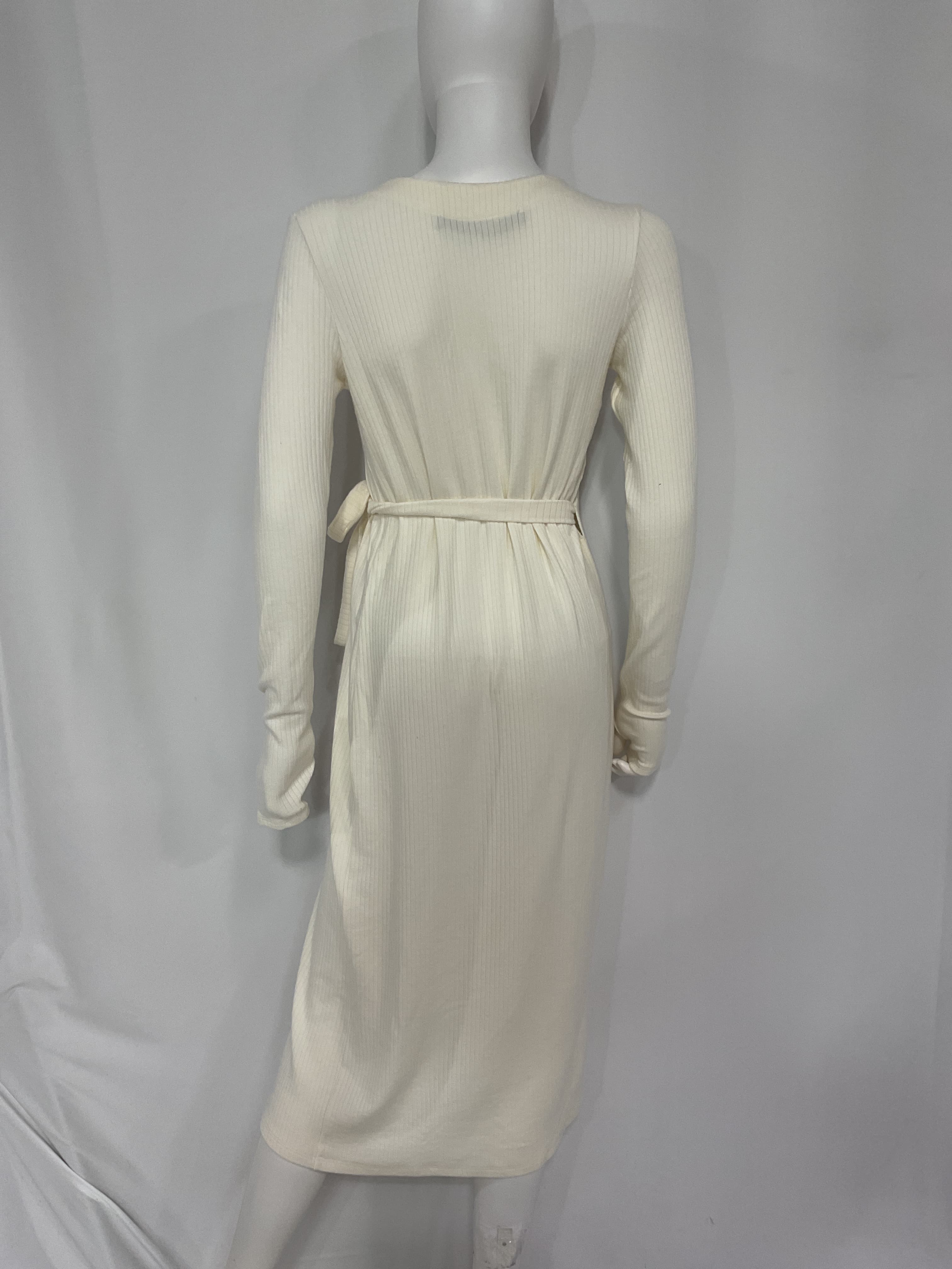 Cashmere Wrap Dress In Winter White - Image 3