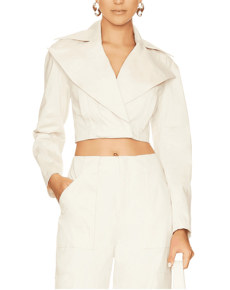Ashler Stretch Cotton Twill Jacket In Khaki Beige - Image 1
