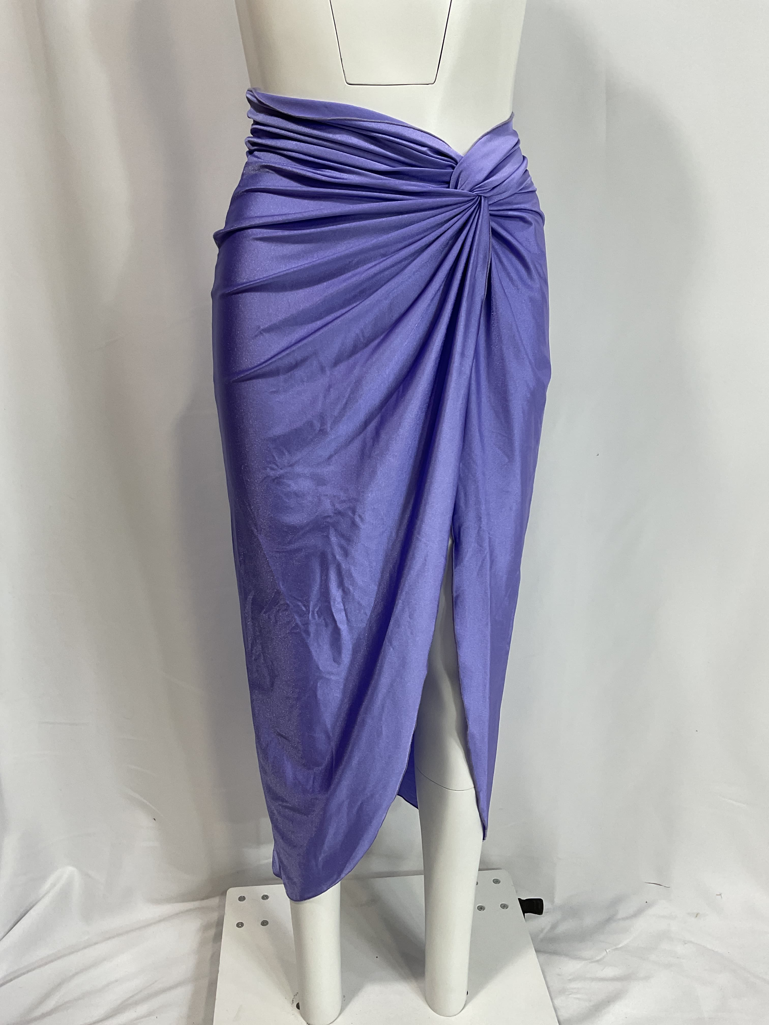 Mira Long Skirt In Iris Sheen - Image 2