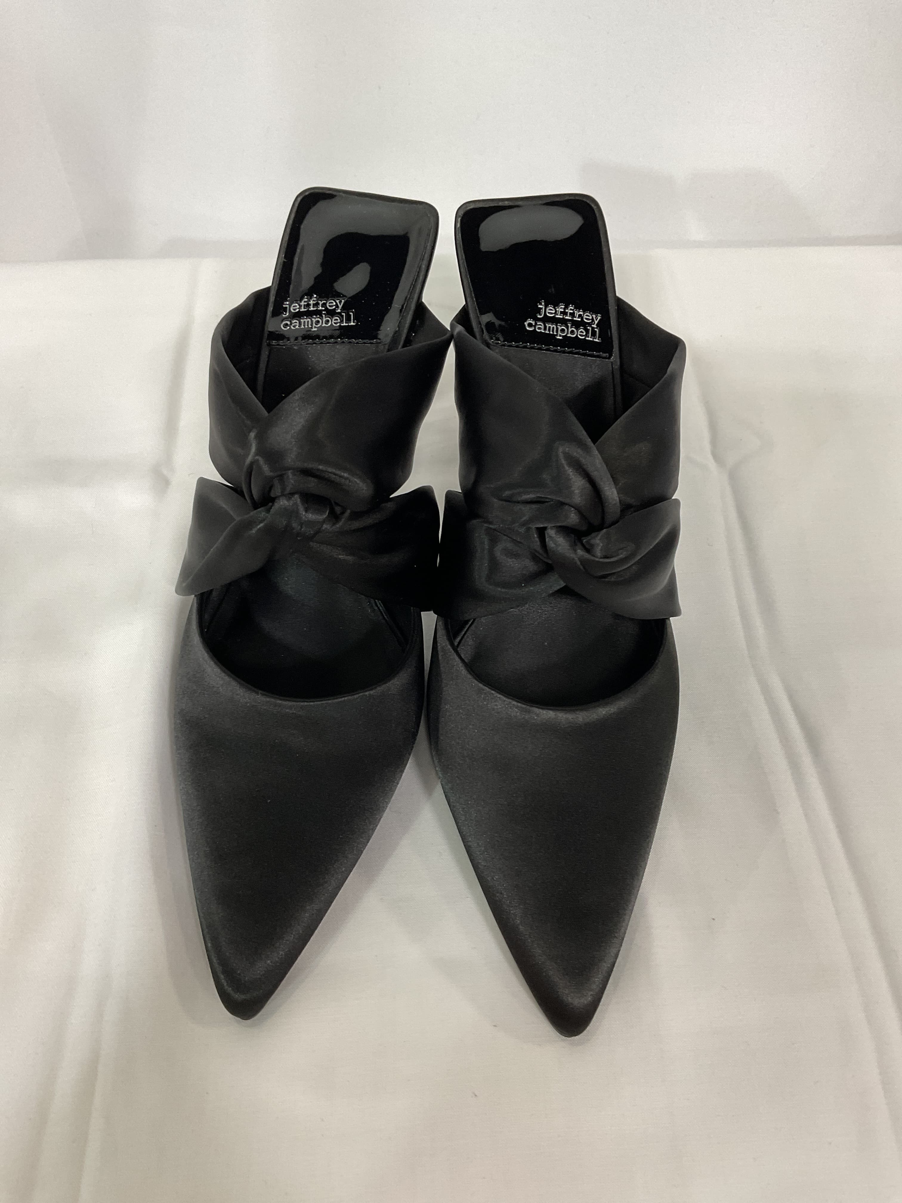 Tied Up Mule In Black Satin - Image 2