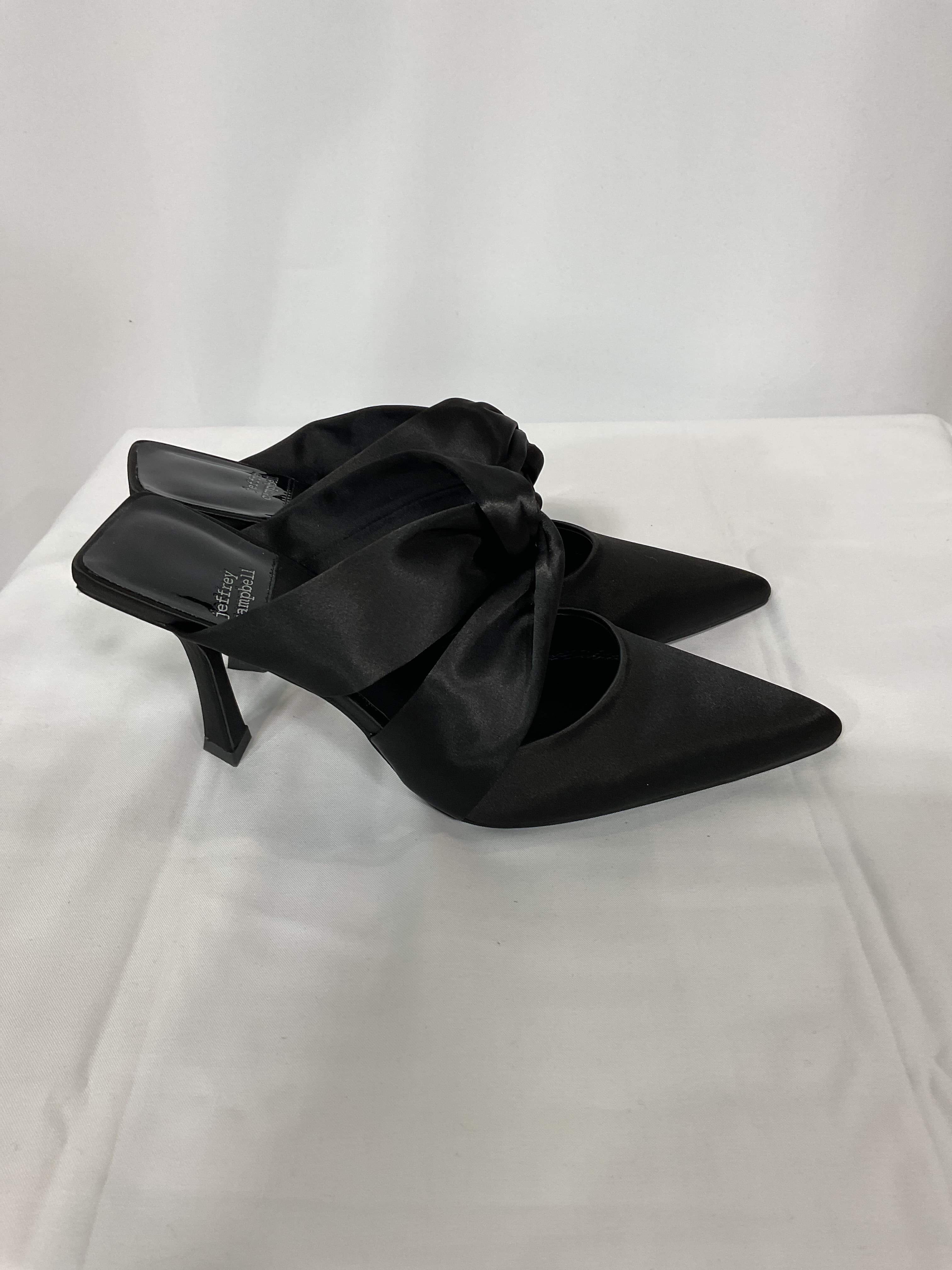 Tied Up Mule In Black Satin - Image 4