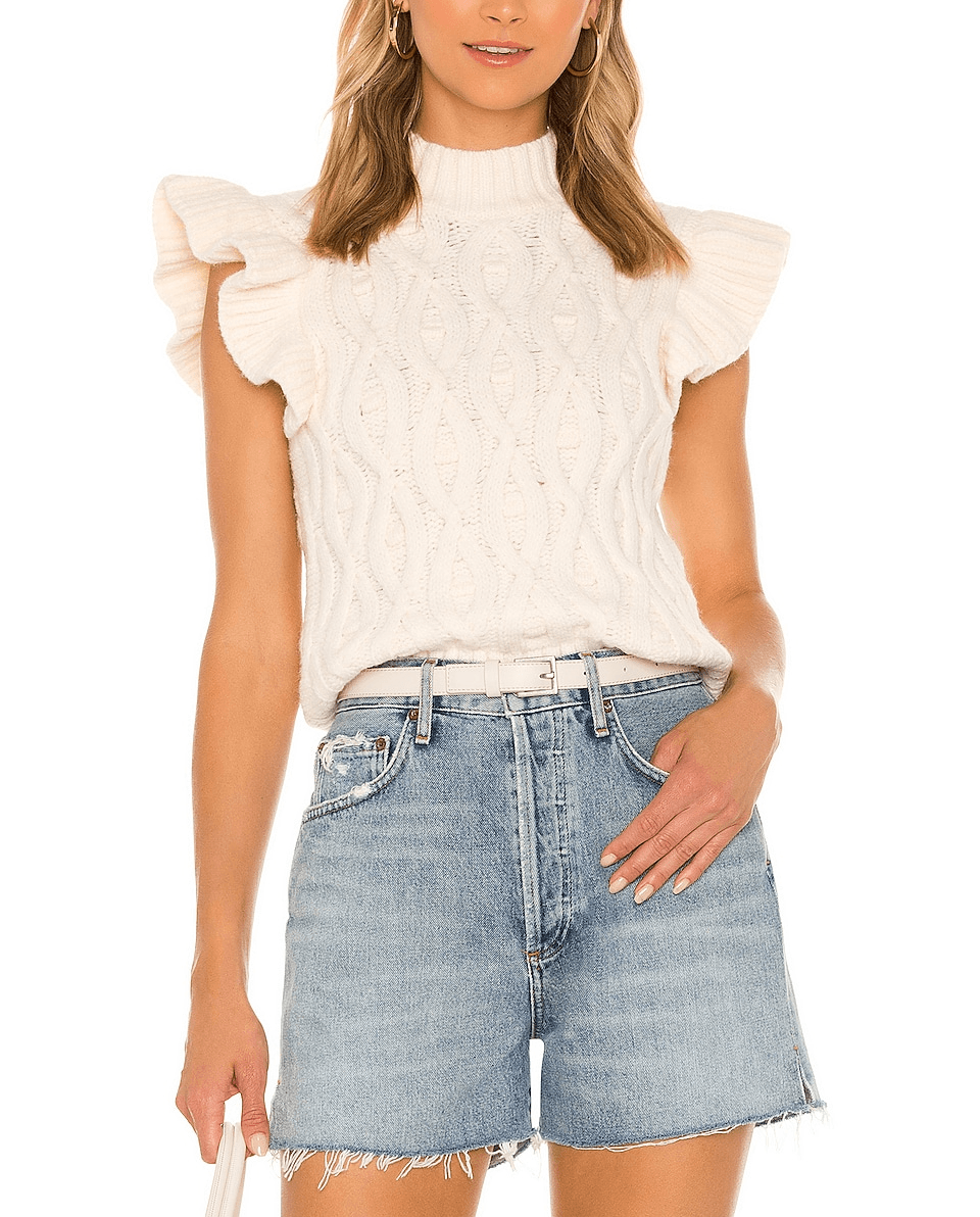 Erica Ruffle Sweater Top - Image 1
