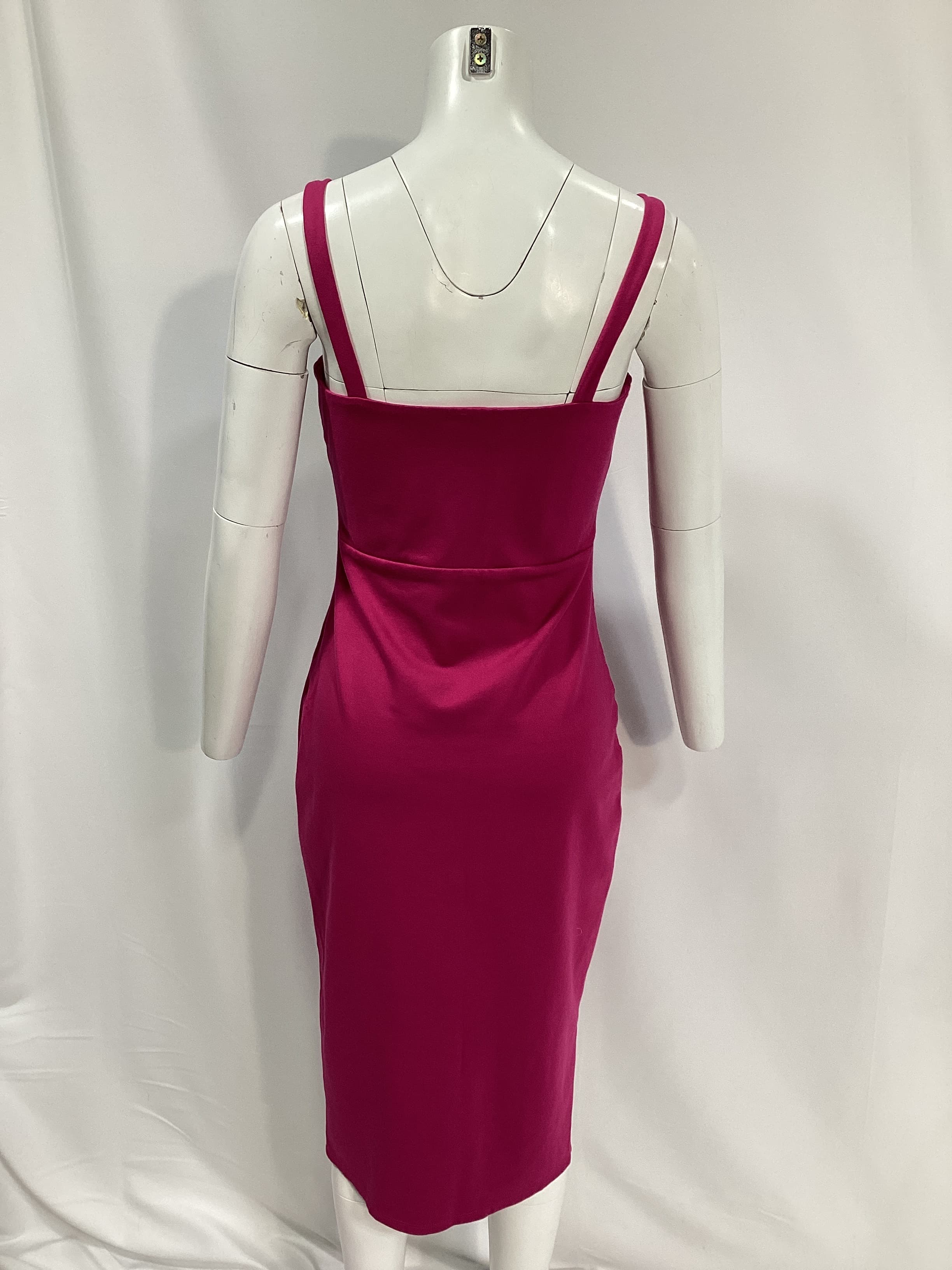 Lucie Midi Dress In Fuchsia - Image 2