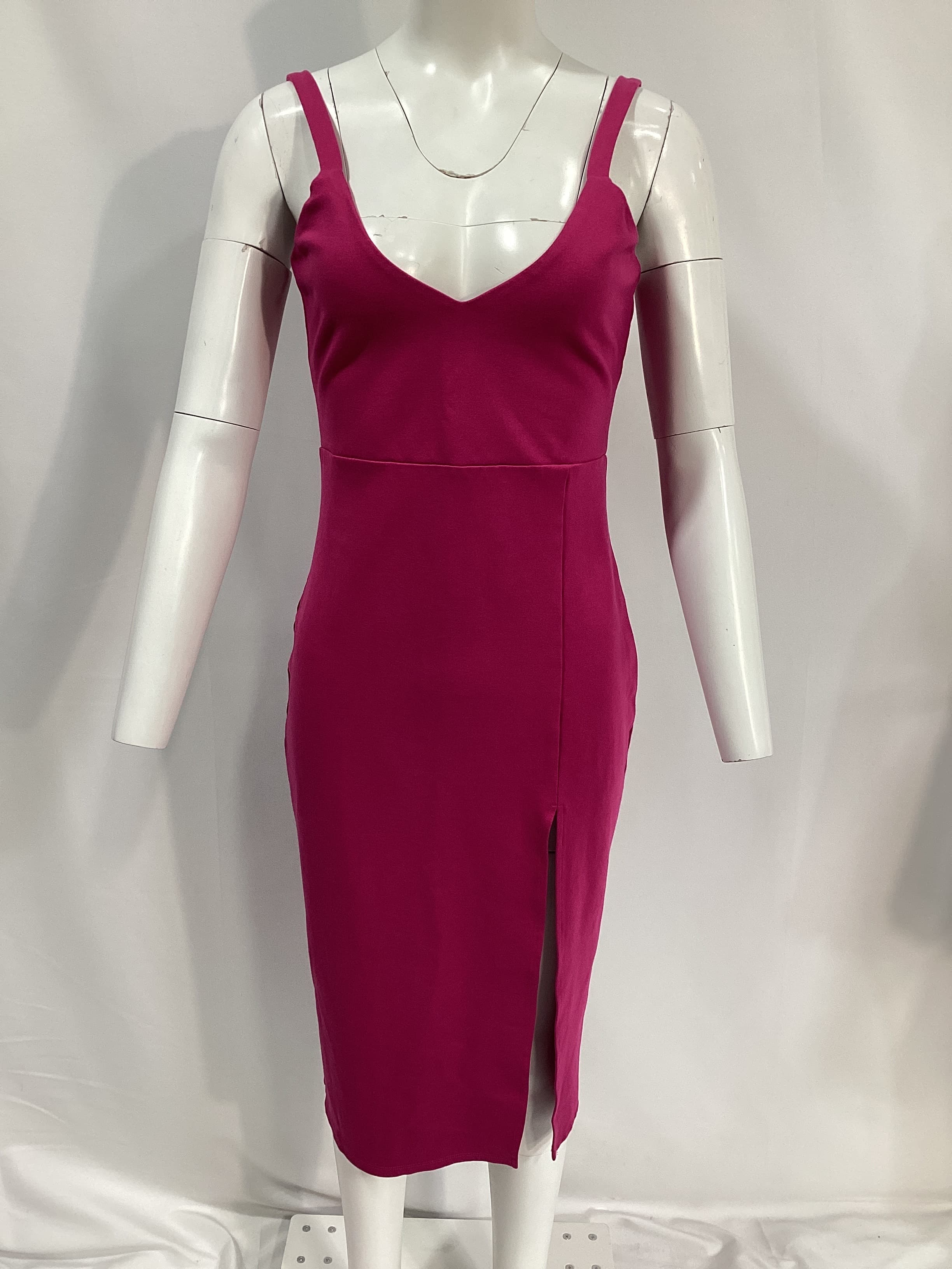 Lucie Midi Dress In Fuchsia - Image 3
