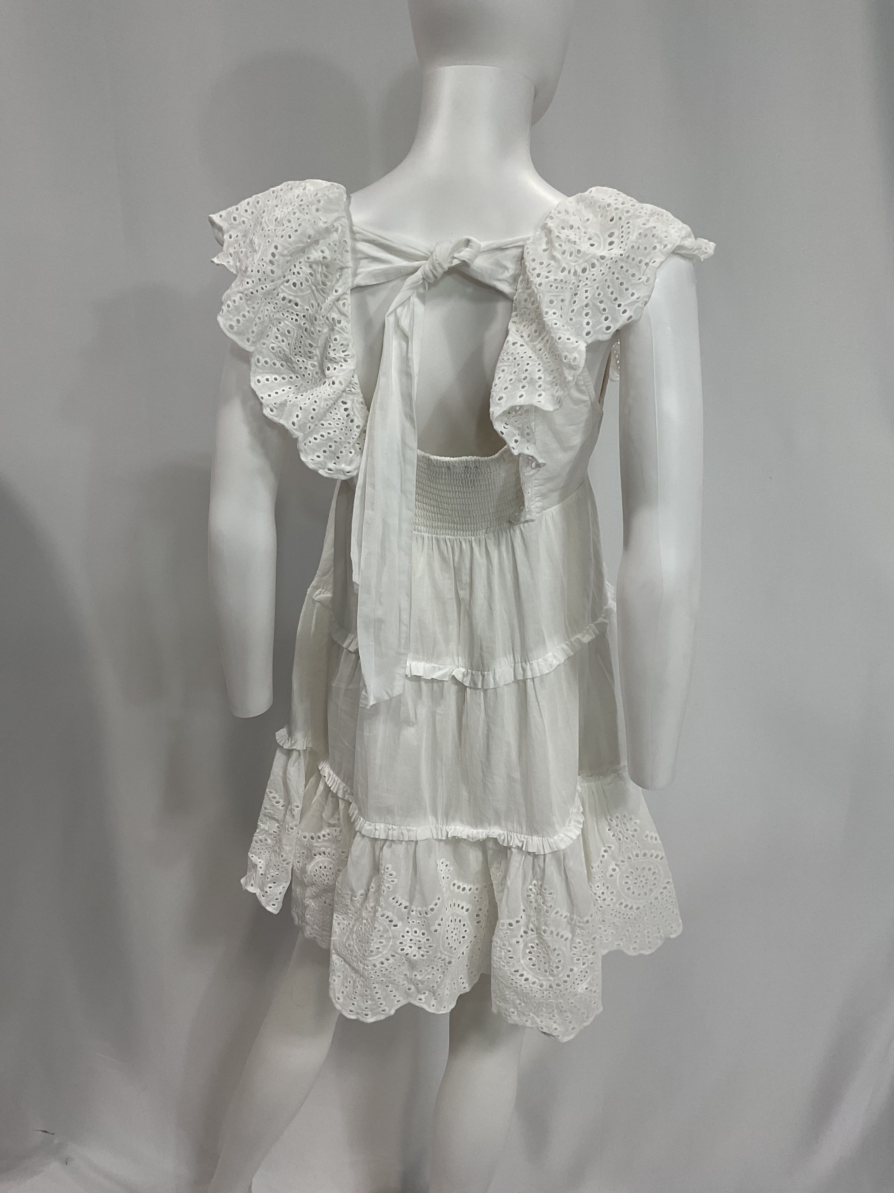Starling Ruffled Mini Dress In White - Image 2