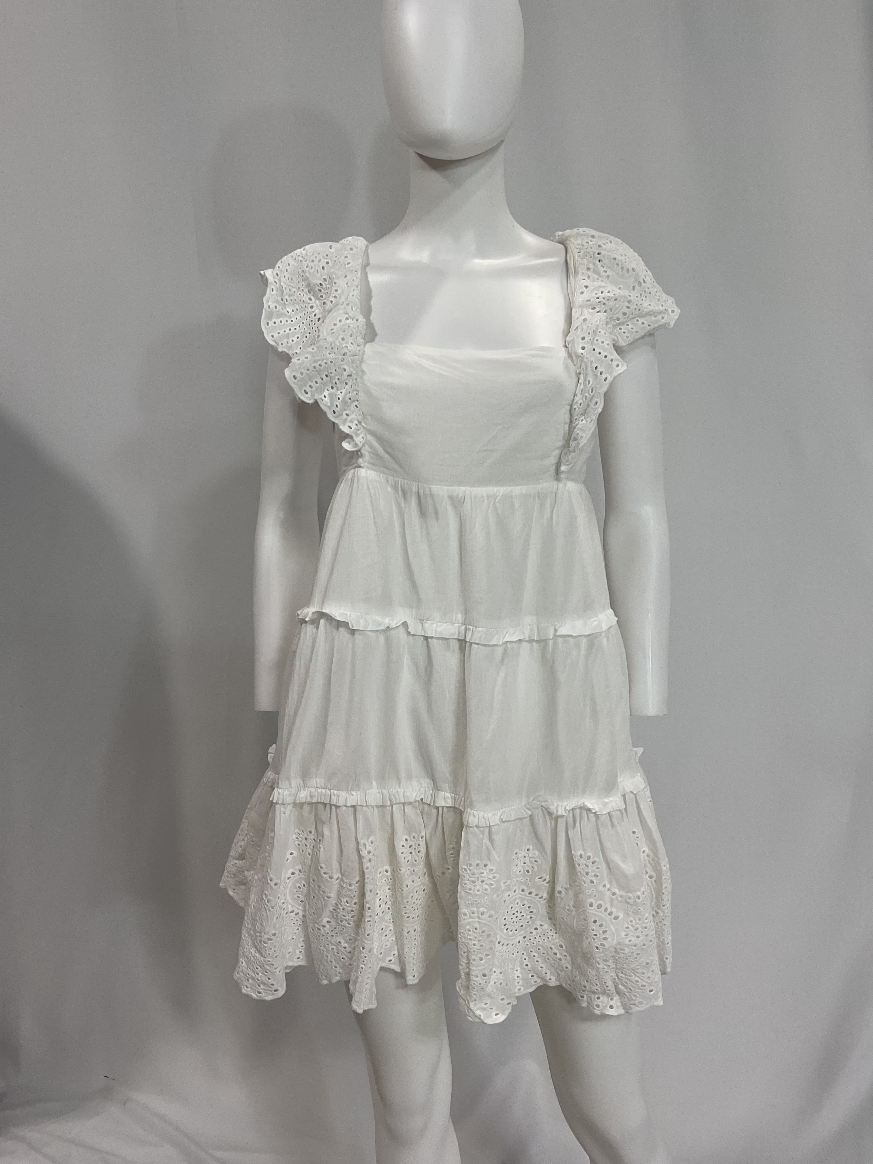 Starling Ruffled Mini Dress In White - Image 3