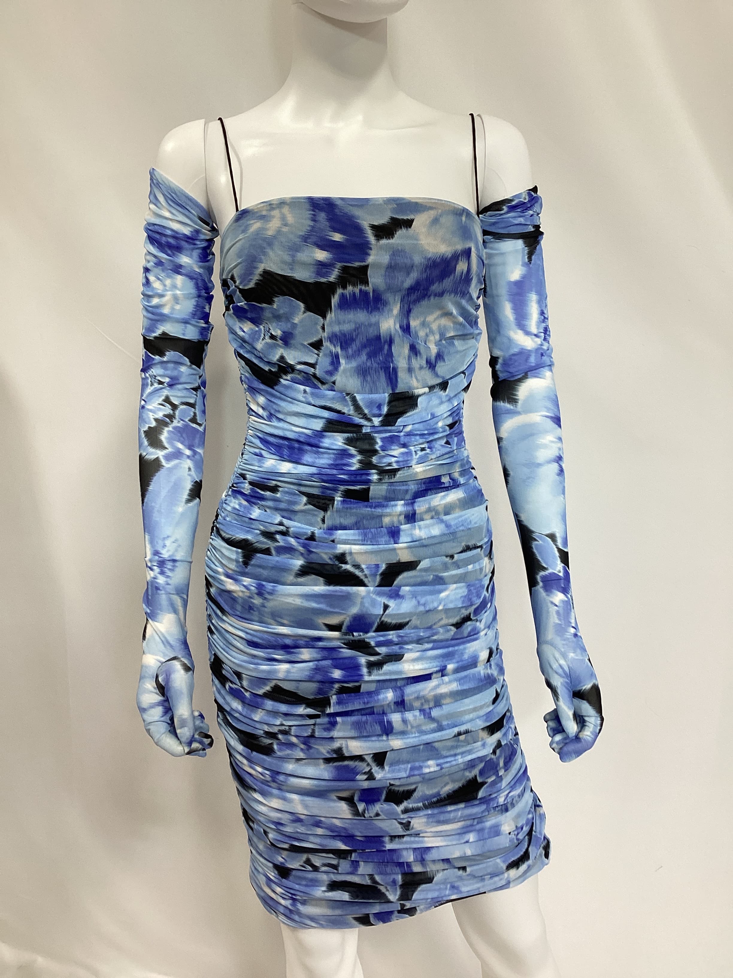 Cosimo Mesh Midi & Glove Set In Water Colour Floral - Image 2