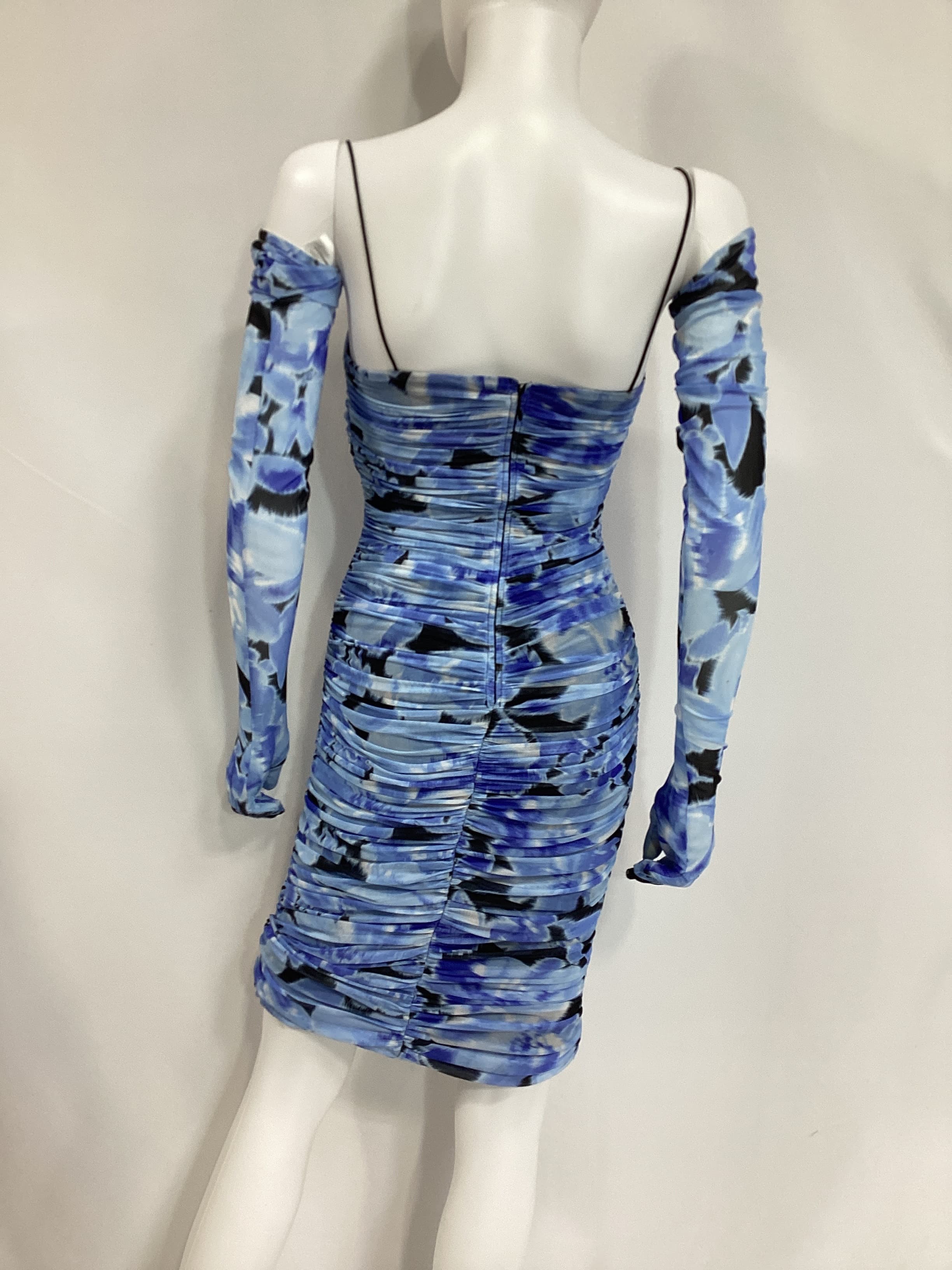 Cosimo Mesh Midi & Glove Set In Water Colour Floral - Image 3