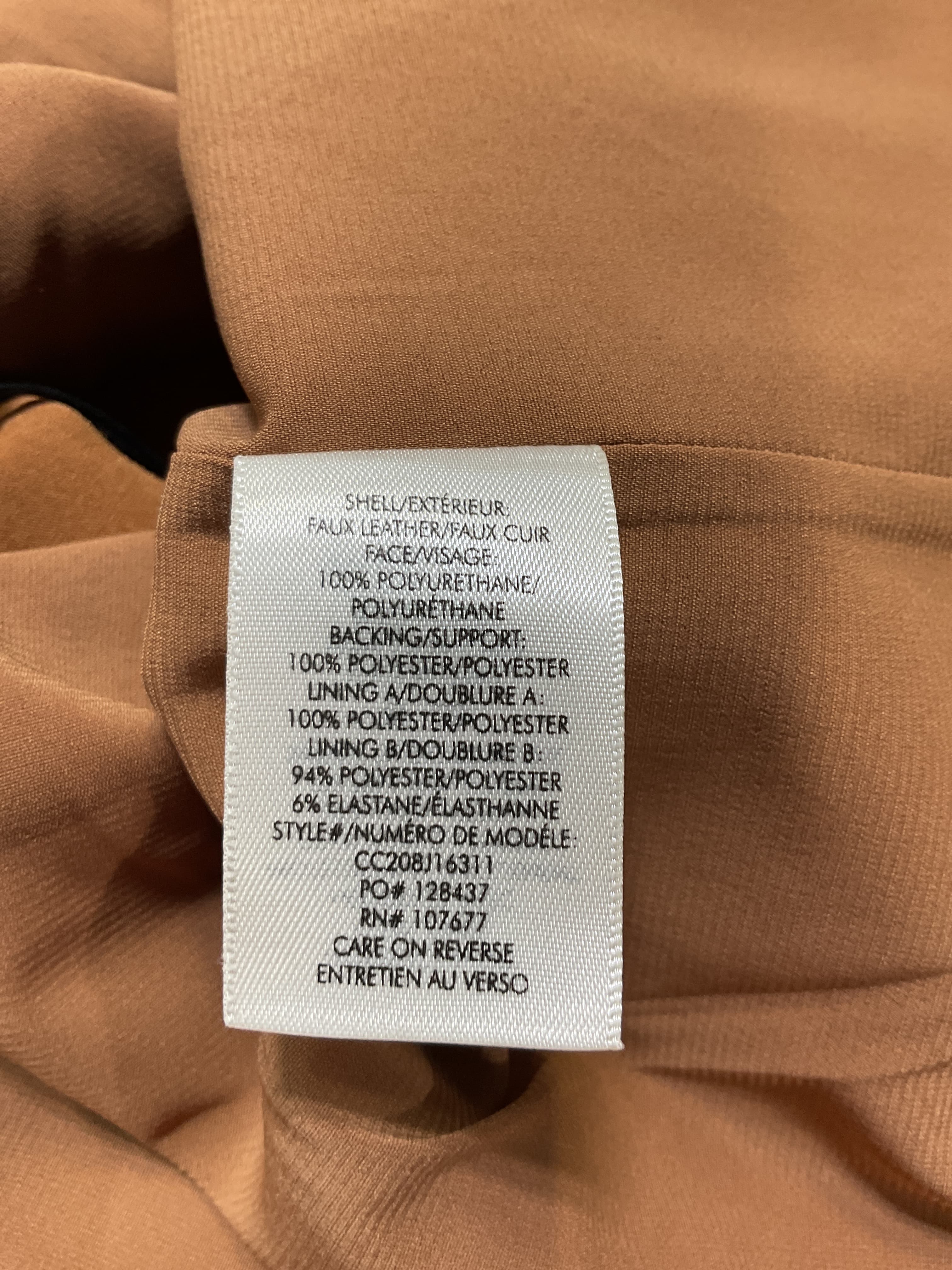 Kendale Faux Leather Mini Skirt In Camel - Image 3