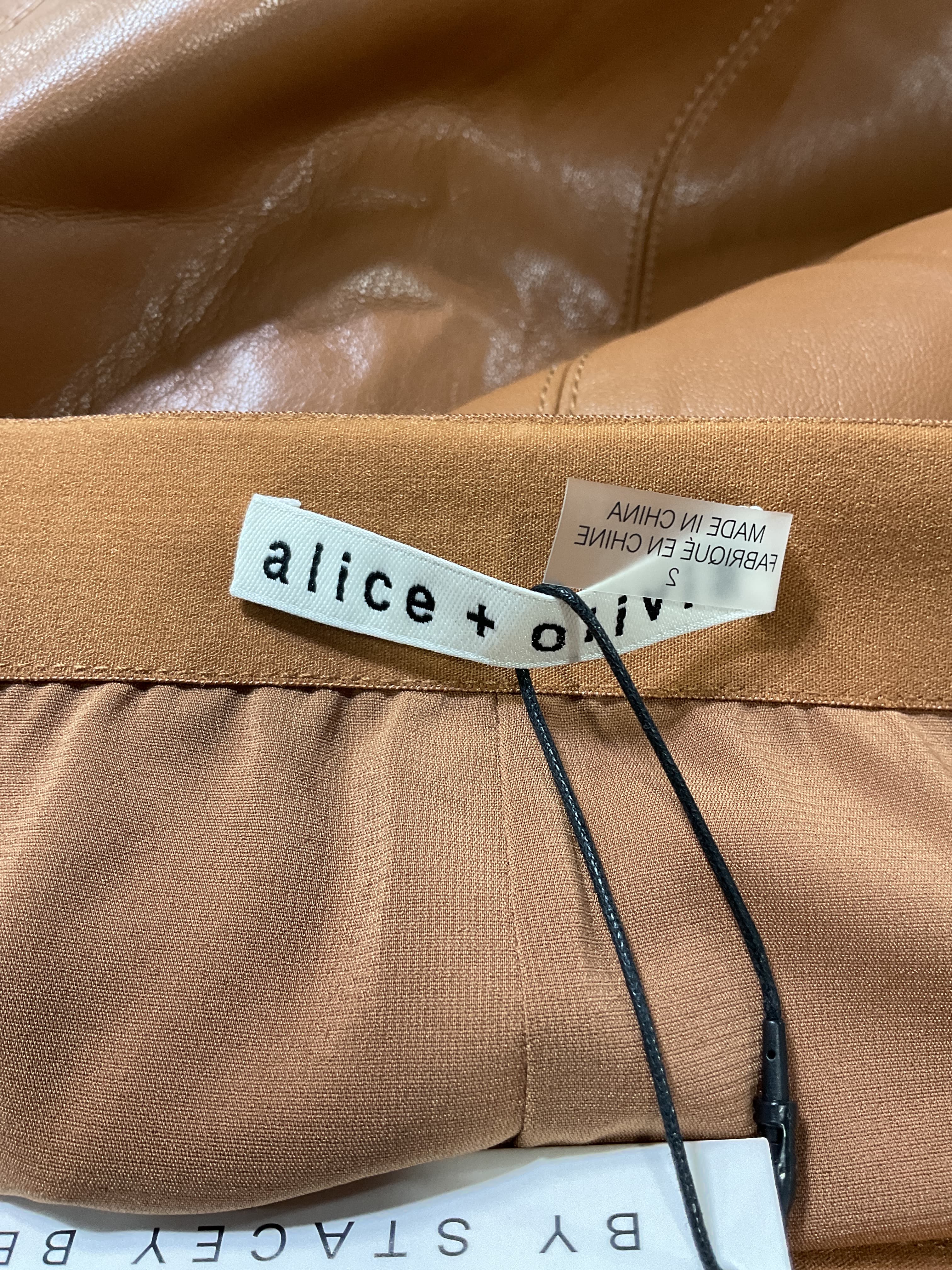 Kendale Faux Leather Mini Skirt In Camel - Image 4