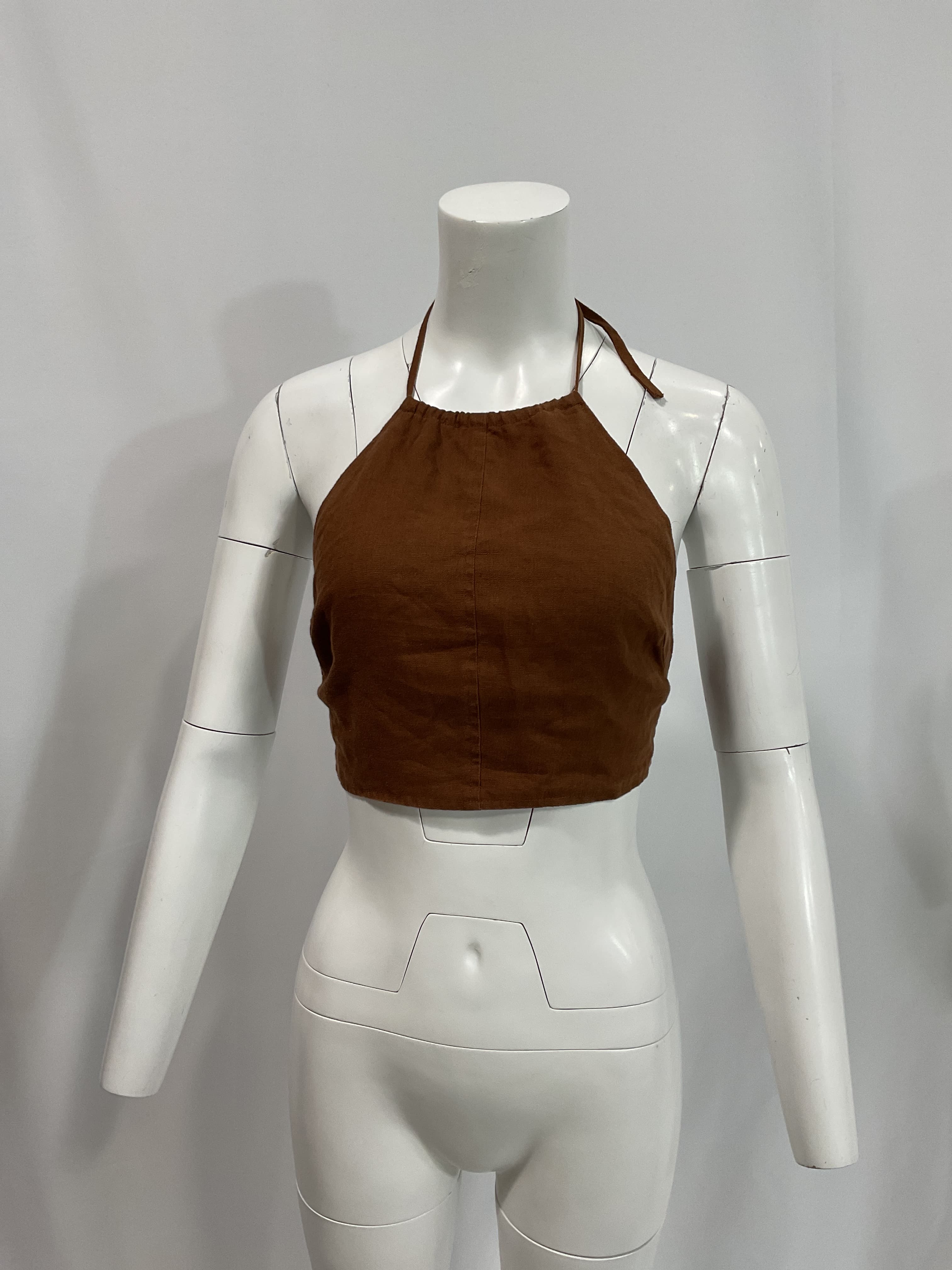 Kyra Tie Back Top In Cacao - Image 2