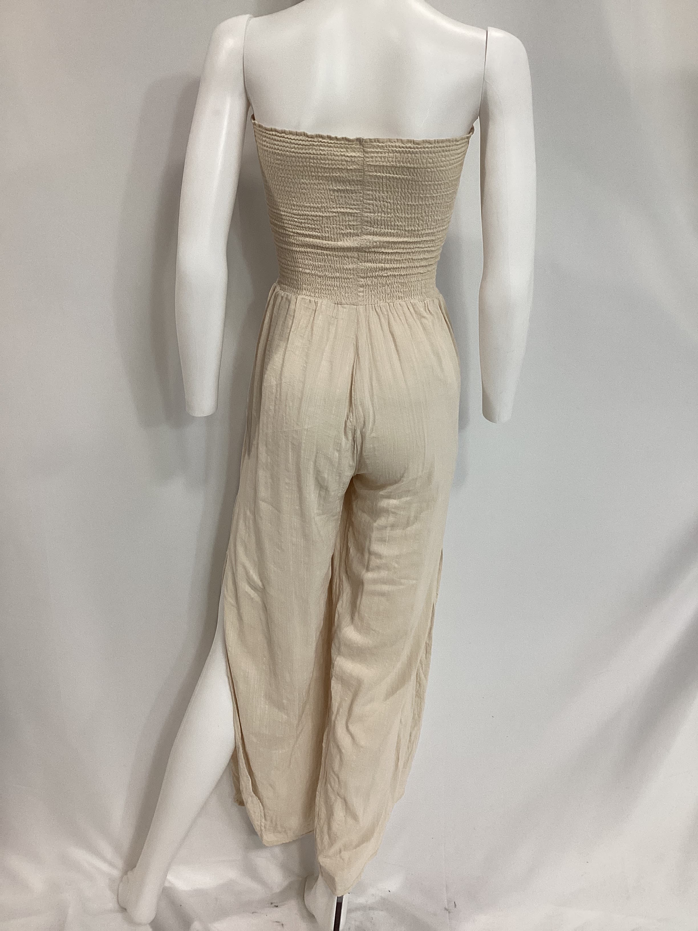 Harriet Jumpsuit In Beige Canvas - Image 2