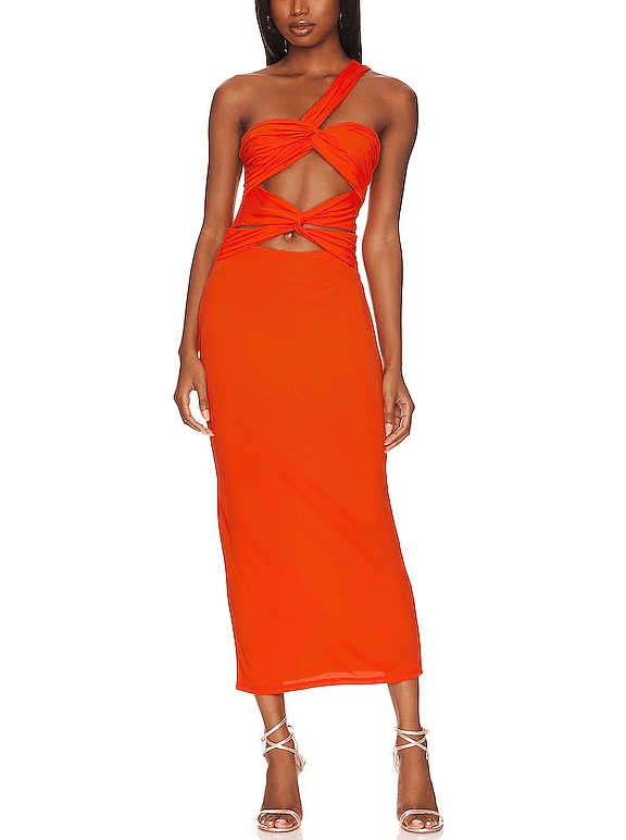Mirabelle Dress In Tangerine - Image 1