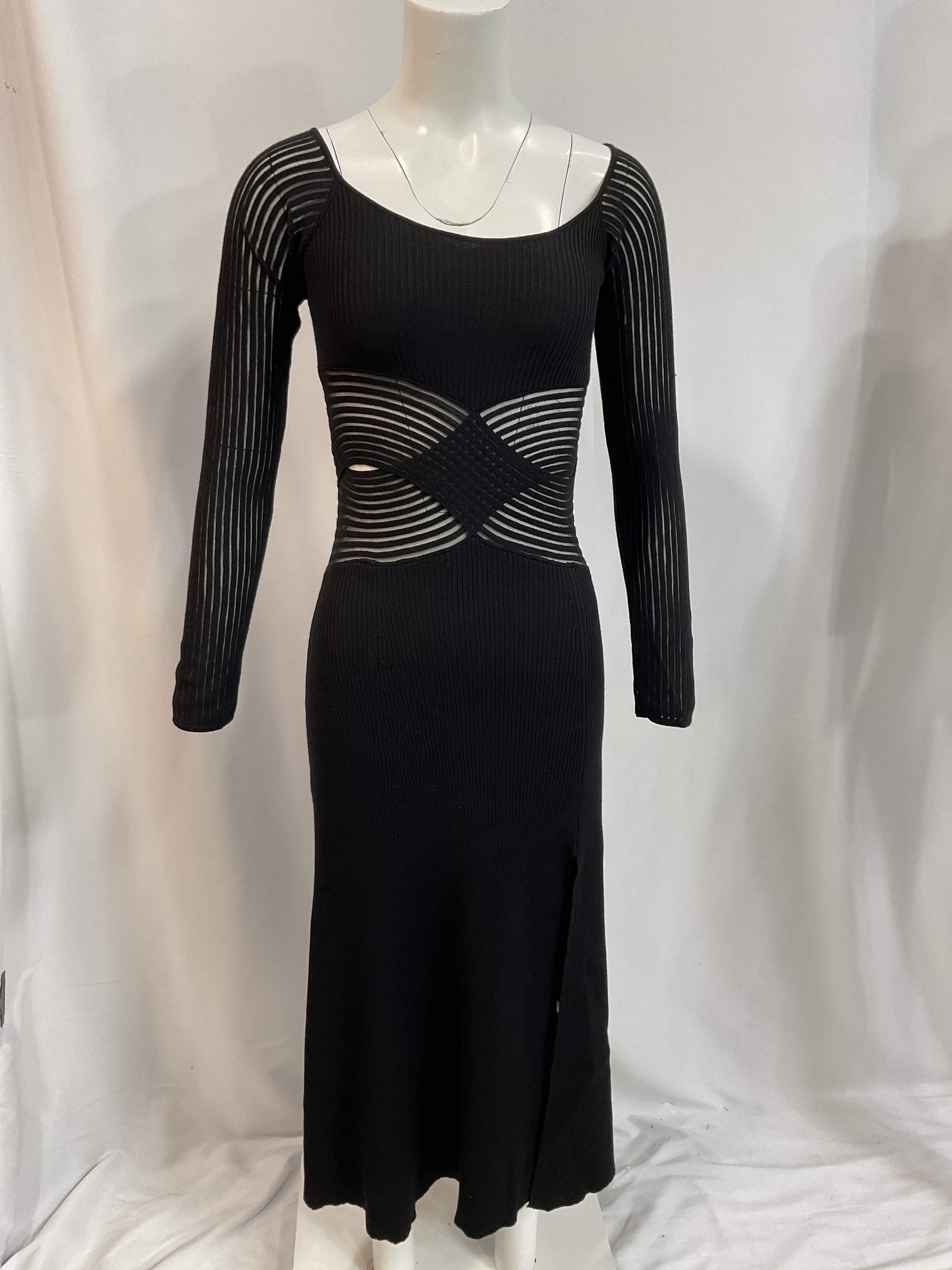Tilt Knit Dress In Black - Image 2